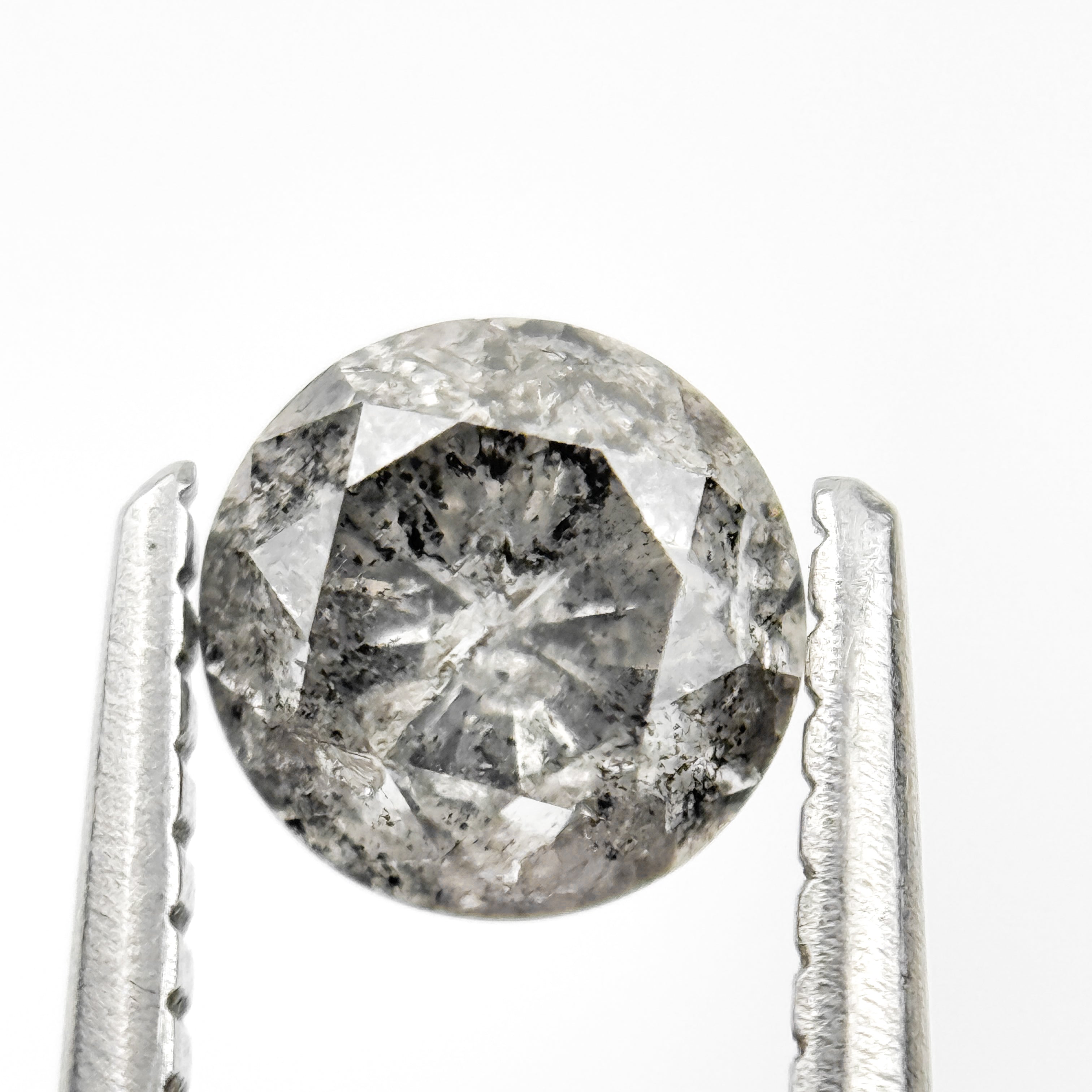 0.94 Ct Round Brilliant Cut Grey Natural Galaxy Diamond