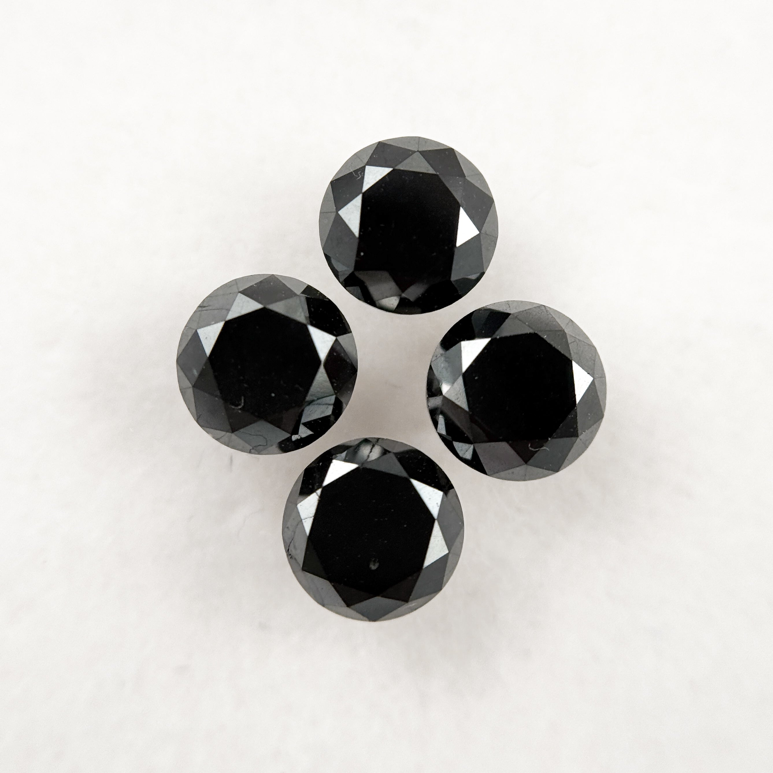 5.5 MM Round Brilliant Cut Black Natural Galaxy Diamond