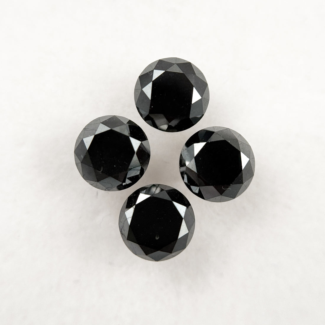 5.5 MM Round Brilliant Cut Black Natural Galaxy Diamond