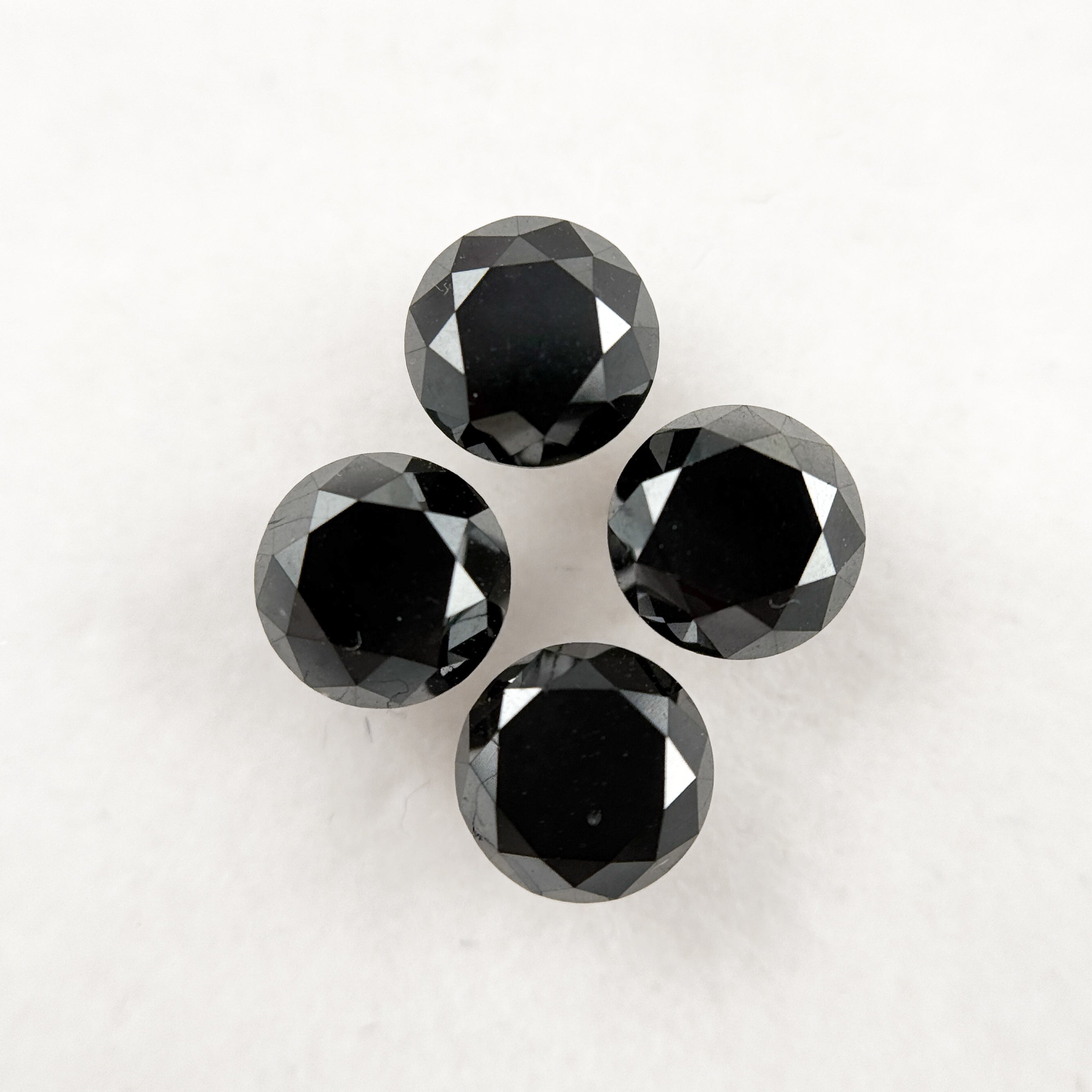 5.5 MM Round Brilliant Cut Black Natural Galaxy Diamond
