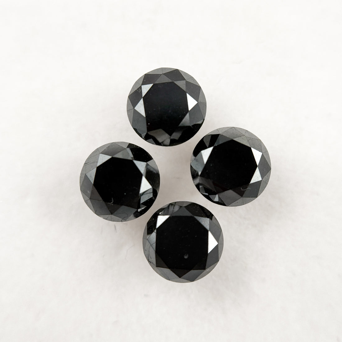 5.5 MM Round Brilliant Cut Black Natural Galaxy Diamond
