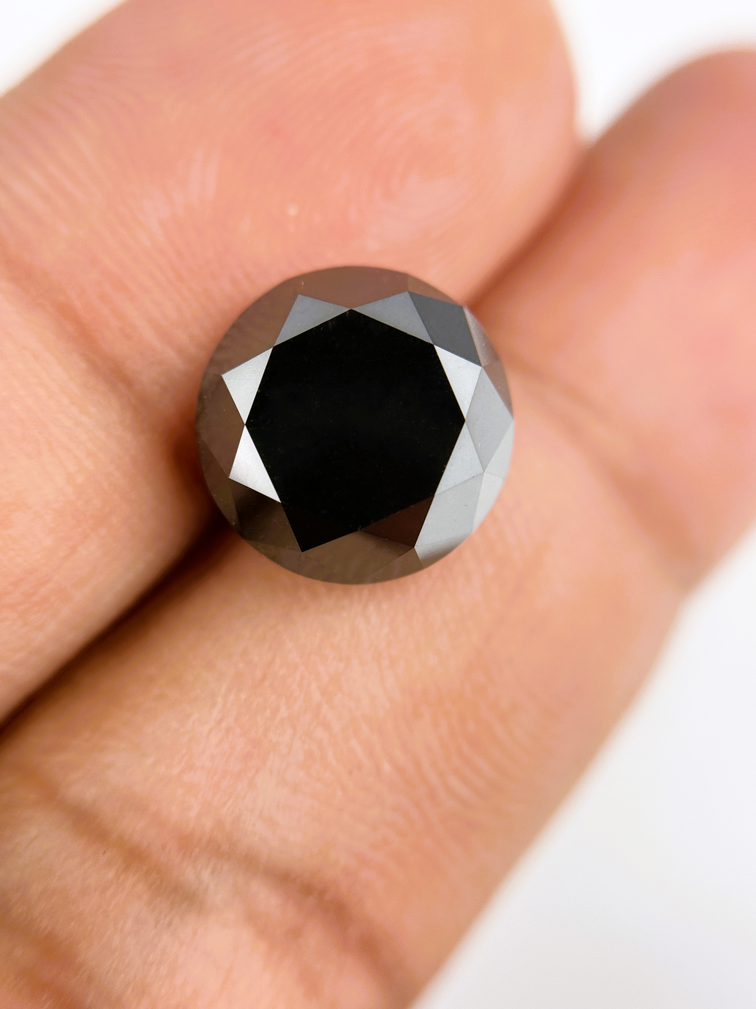 5.05 Ct Round Brilliant Cut Black Natural Galaxy Diamond