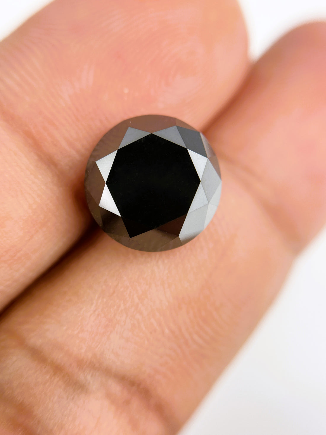 5.05 Ct Round Brilliant Cut Black Natural Galaxy Diamond