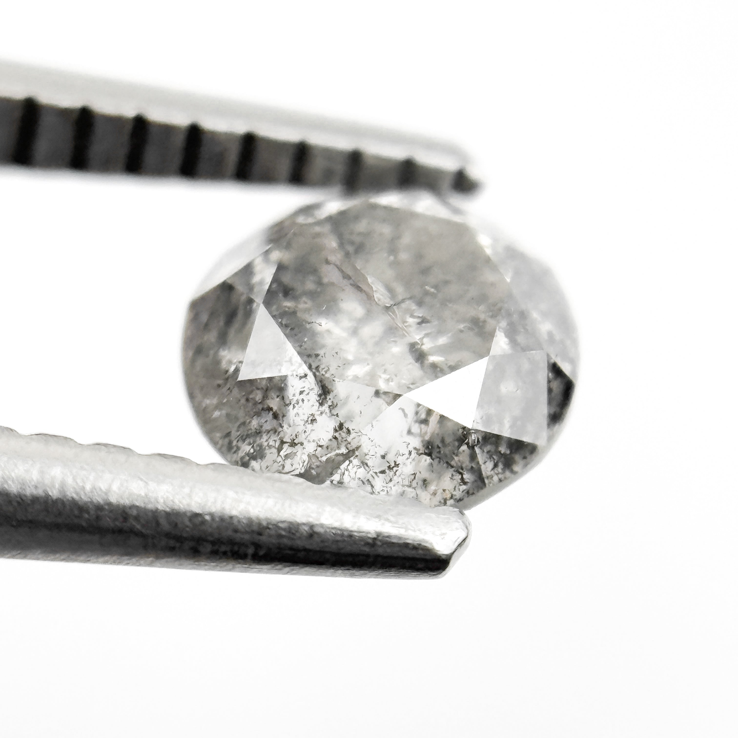 0.94 Ct Round Brilliant Cut Grey Natural Galaxy Diamond