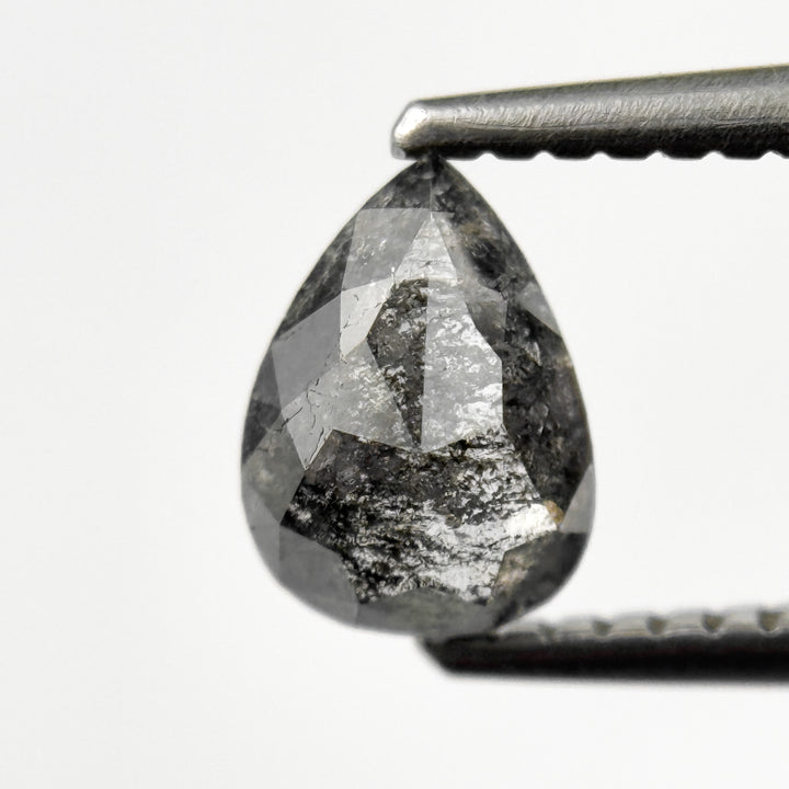 0.79 Ct Pear Rose Cut Grey Natural Galaxy Diamond