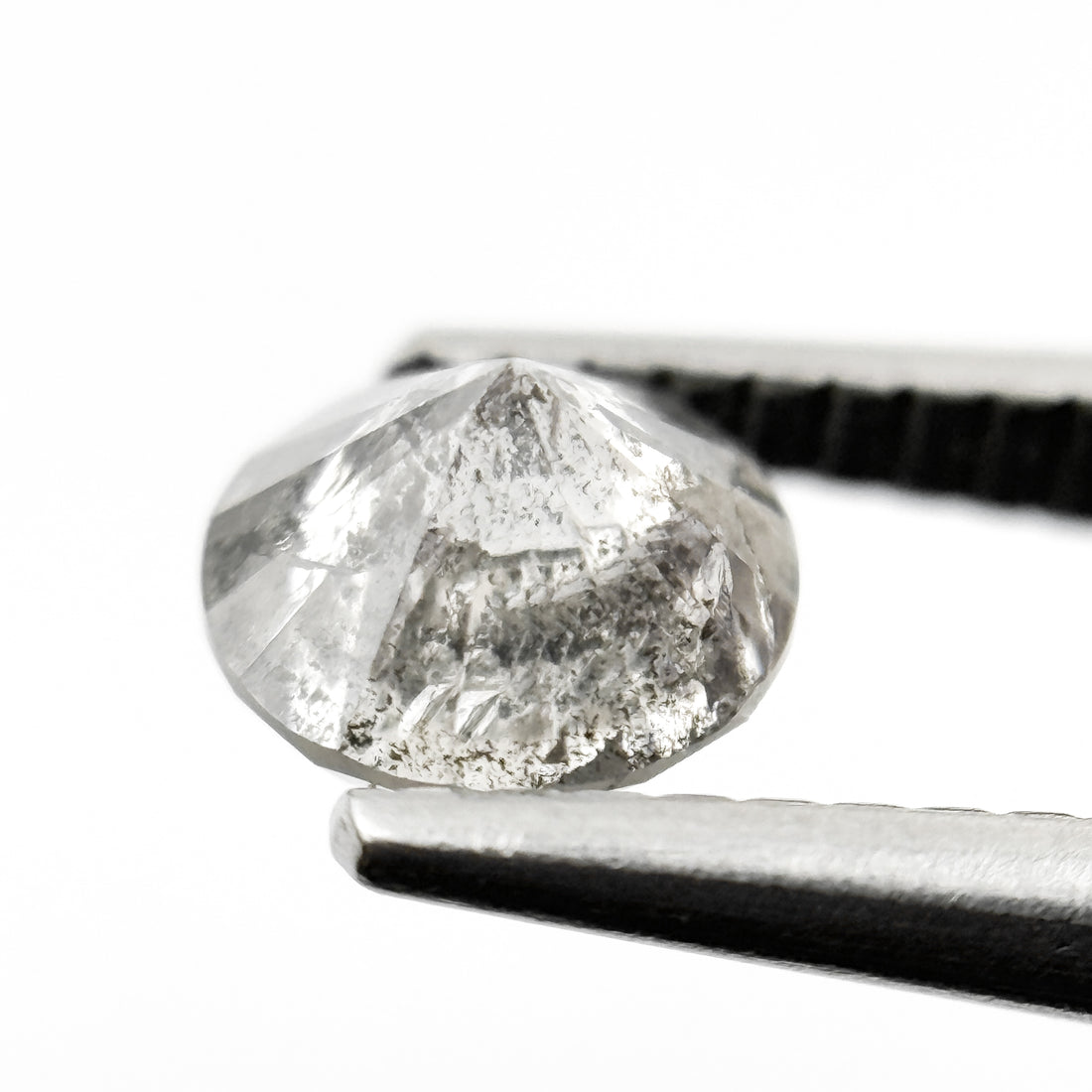0.94 Ct Round Brilliant Cut Grey Natural Galaxy Diamond