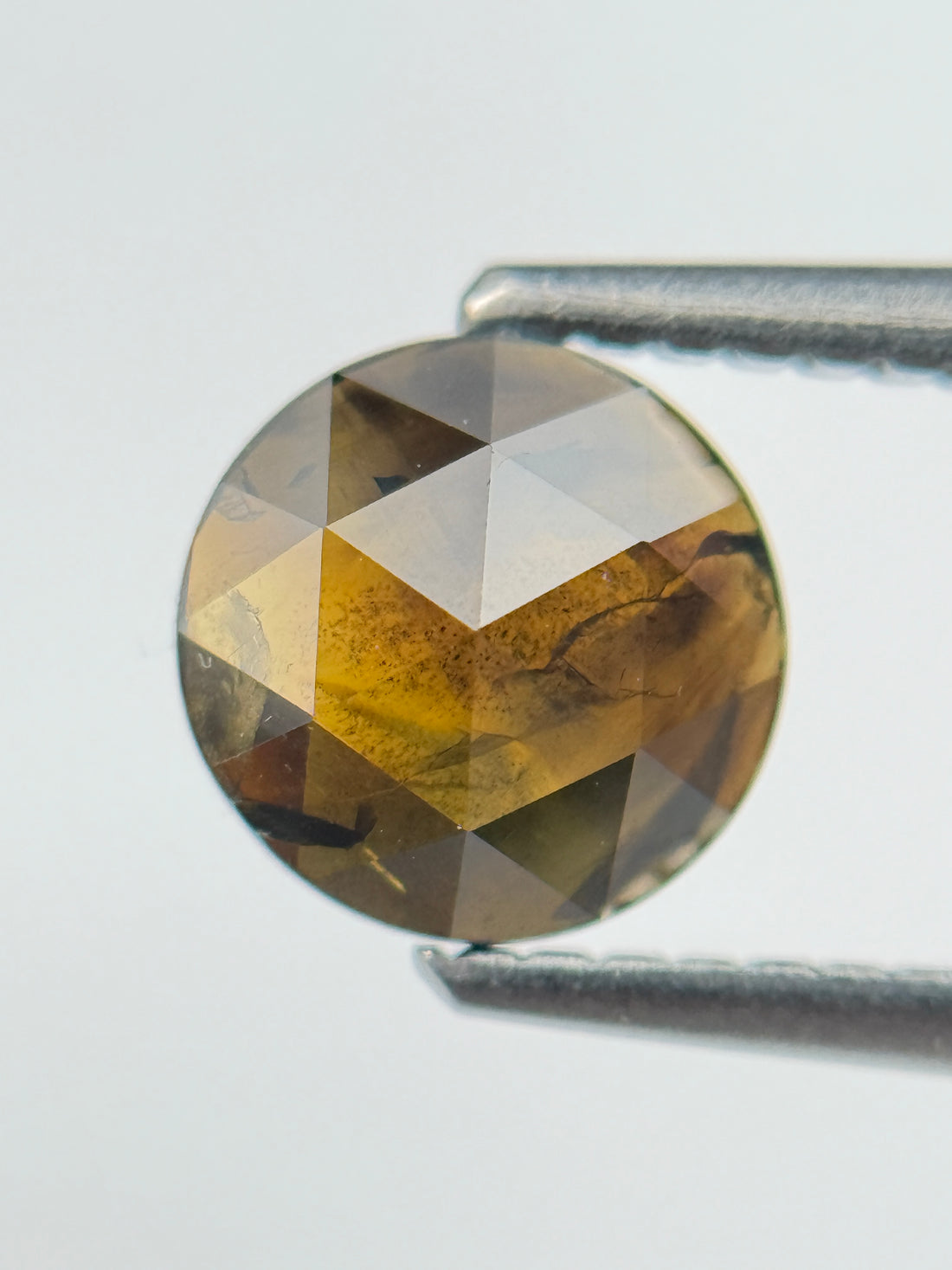 1.12 Ct Round Rose Cut Brown Natural Salt and Pepper Diamond