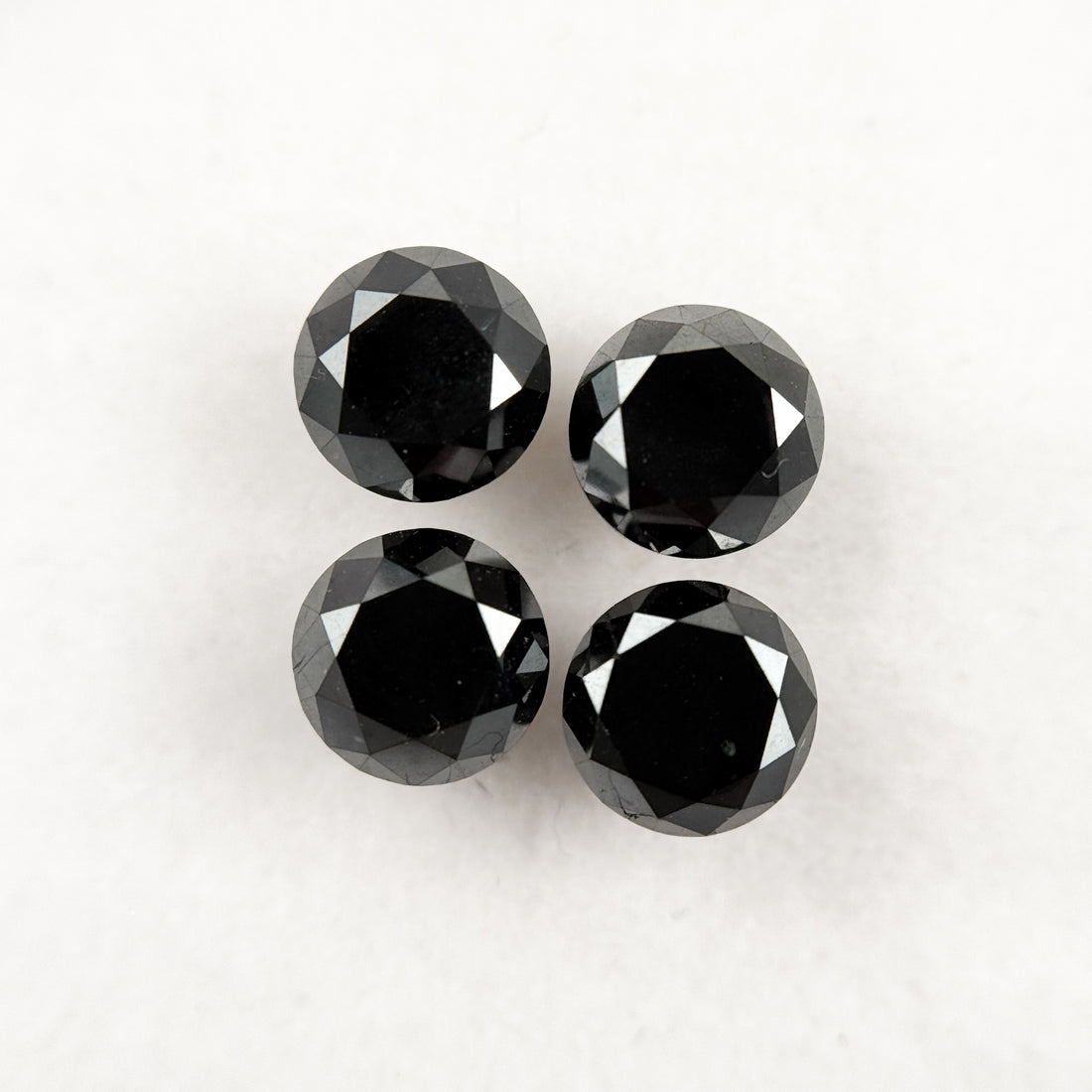 5.5 MM Round Brilliant Cut Black Natural Galaxy Diamond