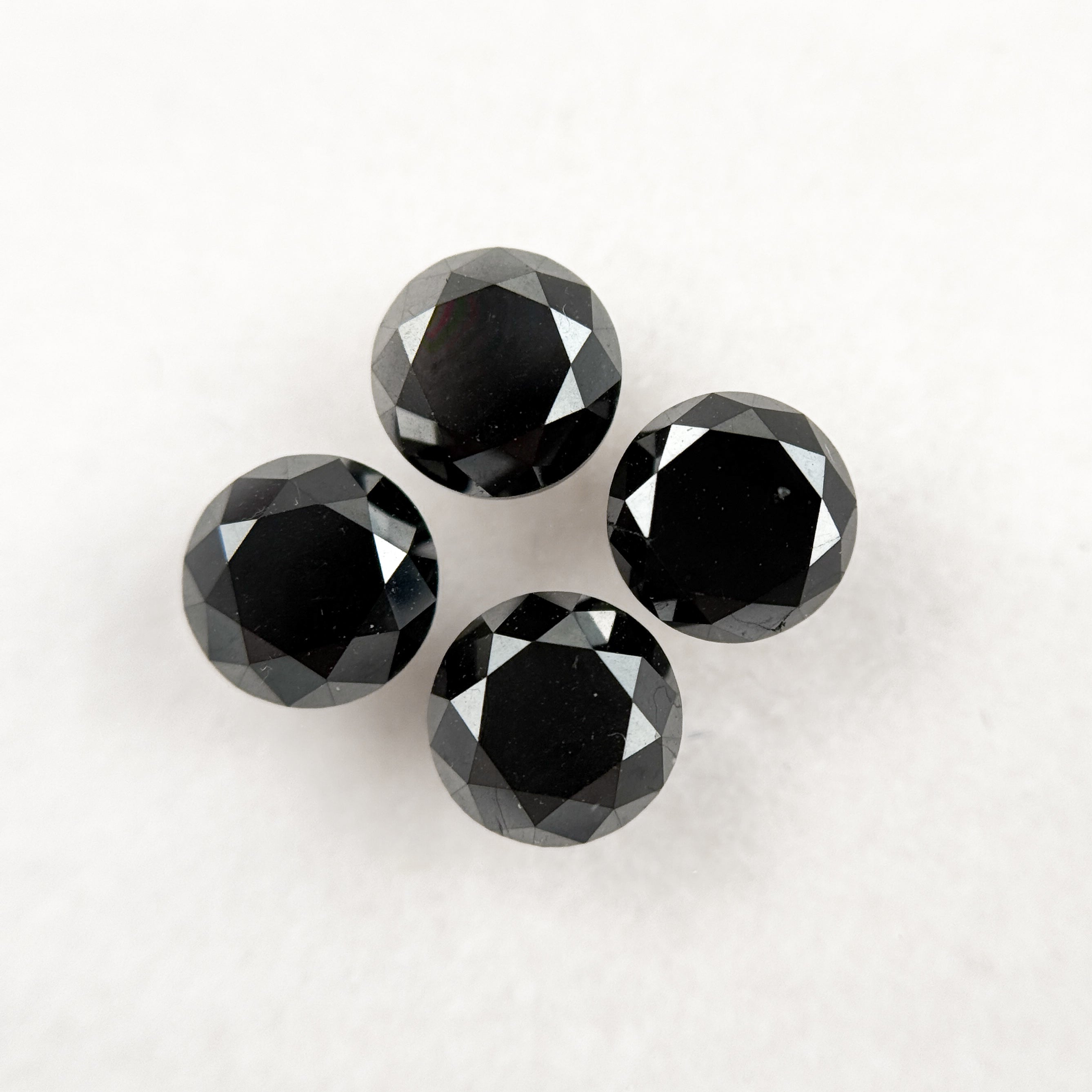 5.5 MM Round Brilliant Cut Black Natural Galaxy Diamond