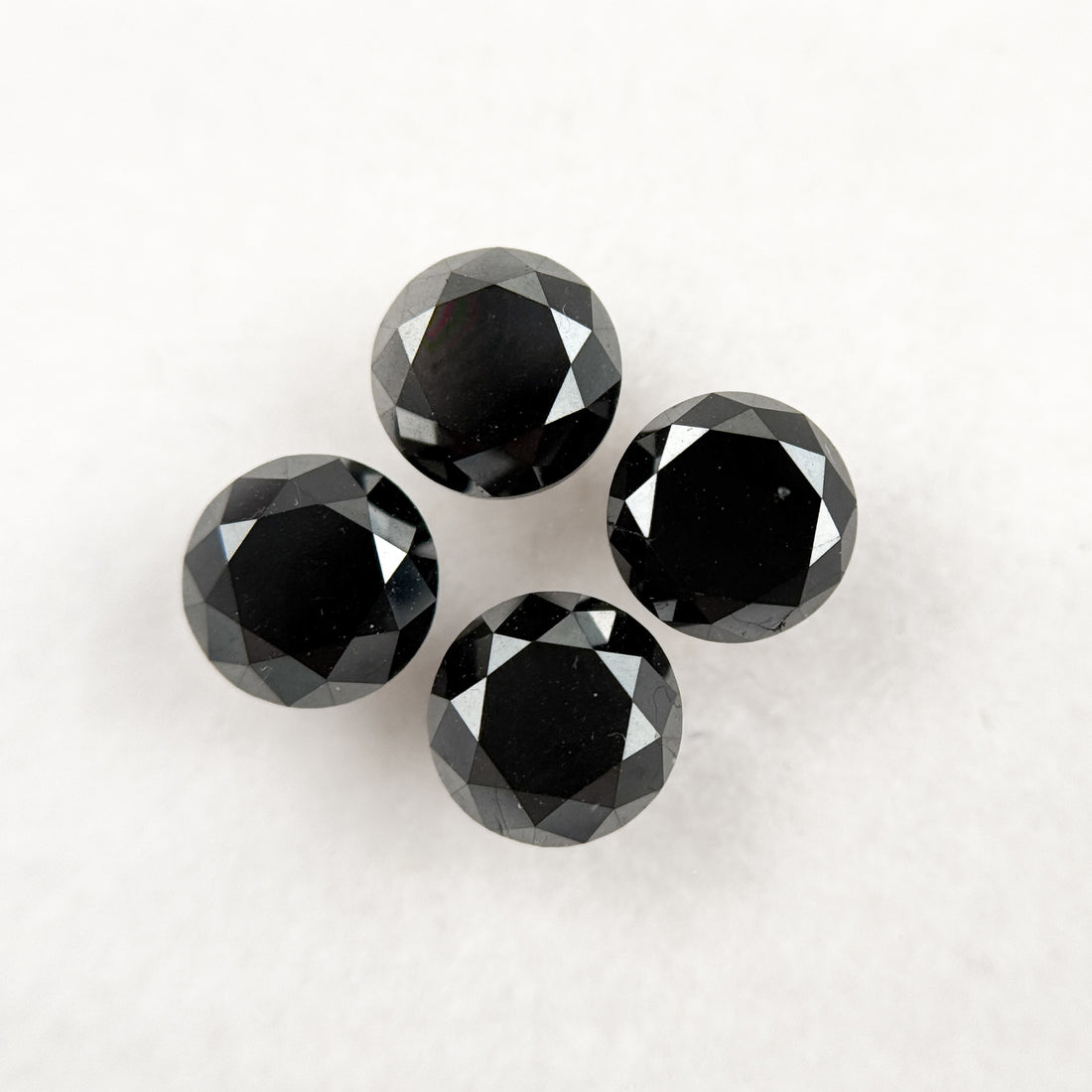 5.5 MM Round Brilliant Cut Black Natural Galaxy Diamond
