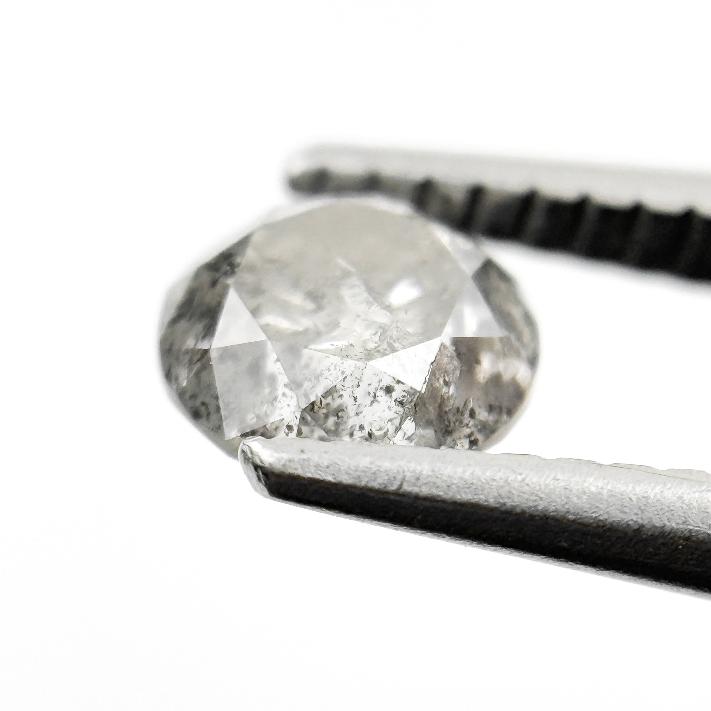 0.94 Ct Round Brilliant Cut Grey Natural Galaxy Diamond