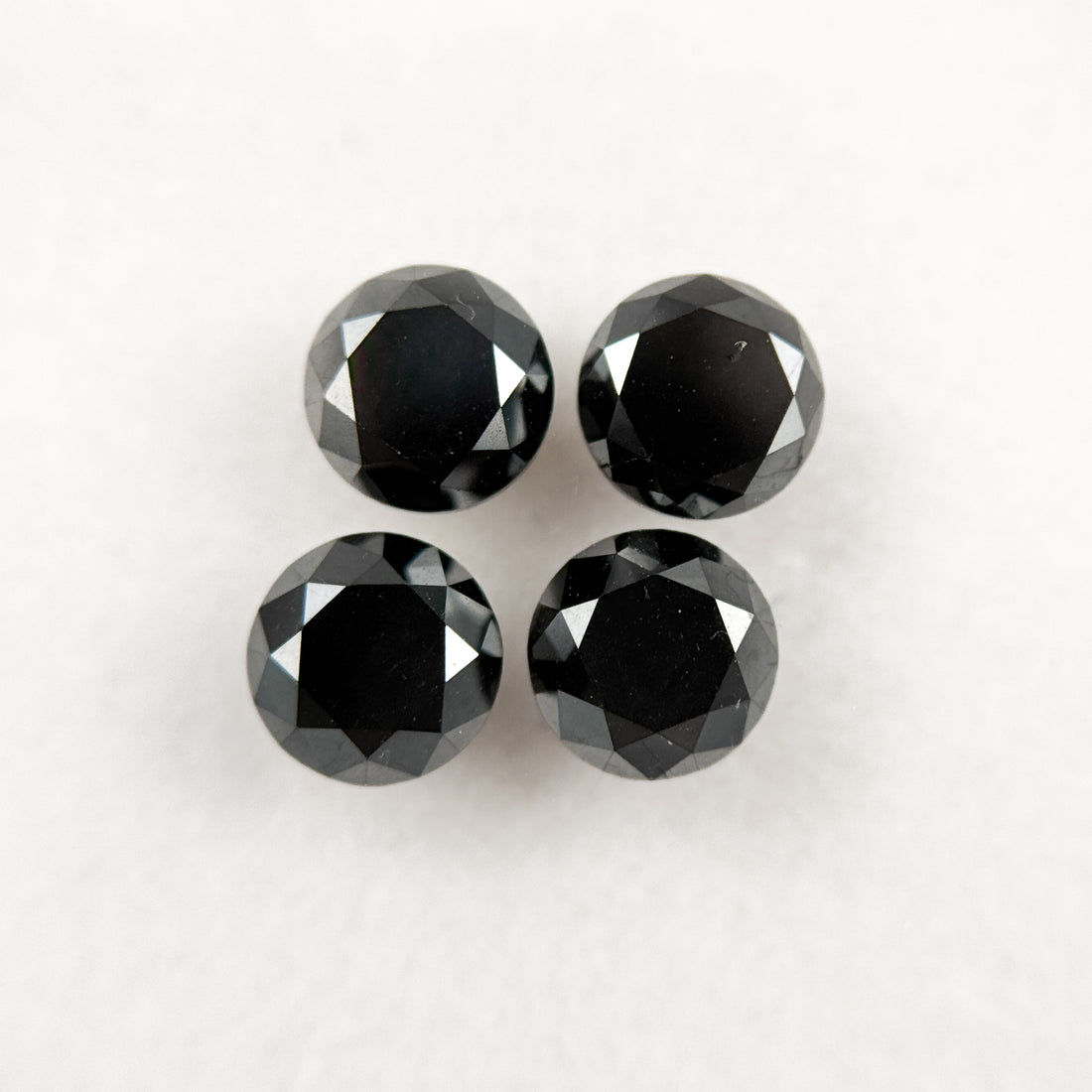 5.5 MM Round Brilliant Cut Black Natural Galaxy Diamond