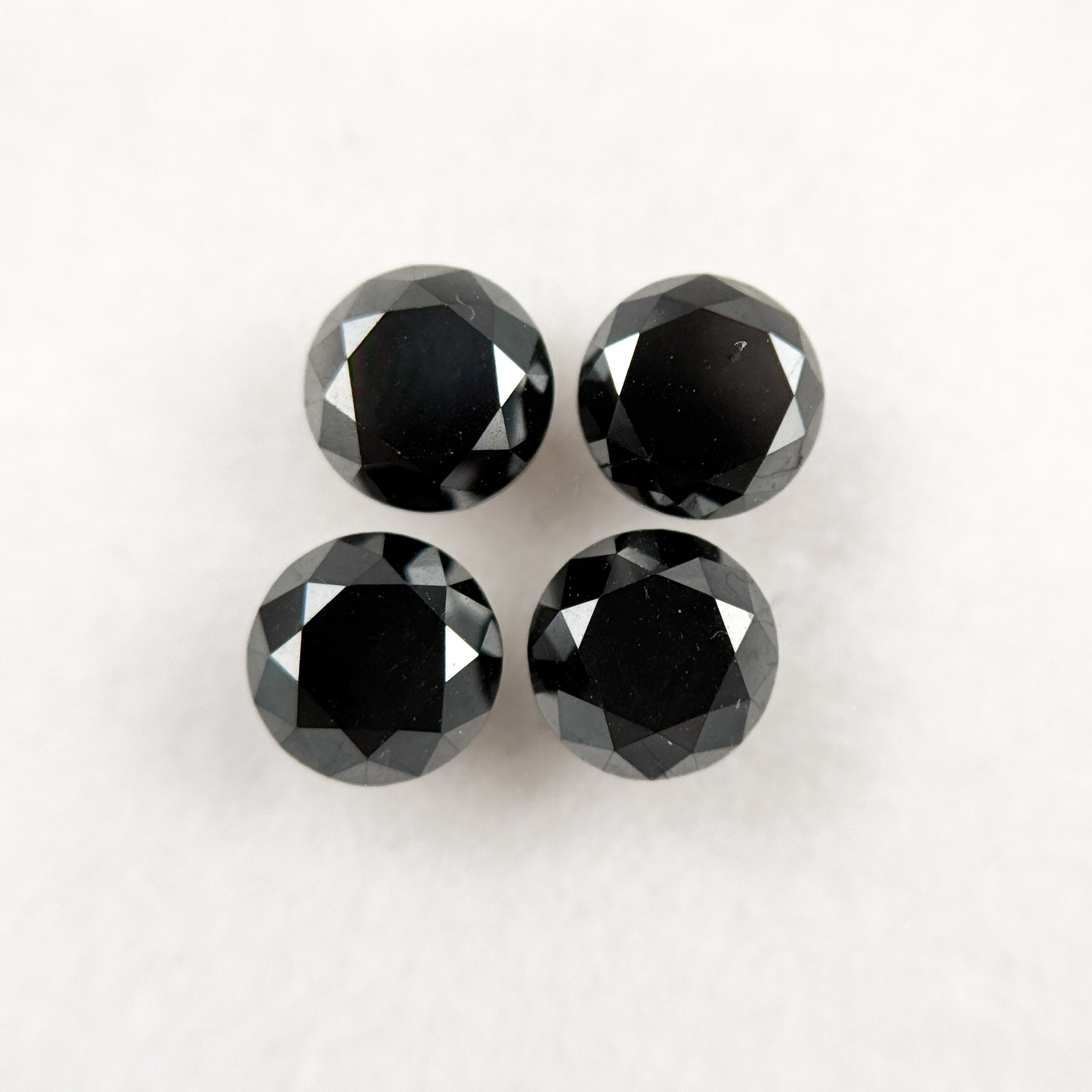 5.5 MM Round Brilliant Cut Black Natural Galaxy Diamond