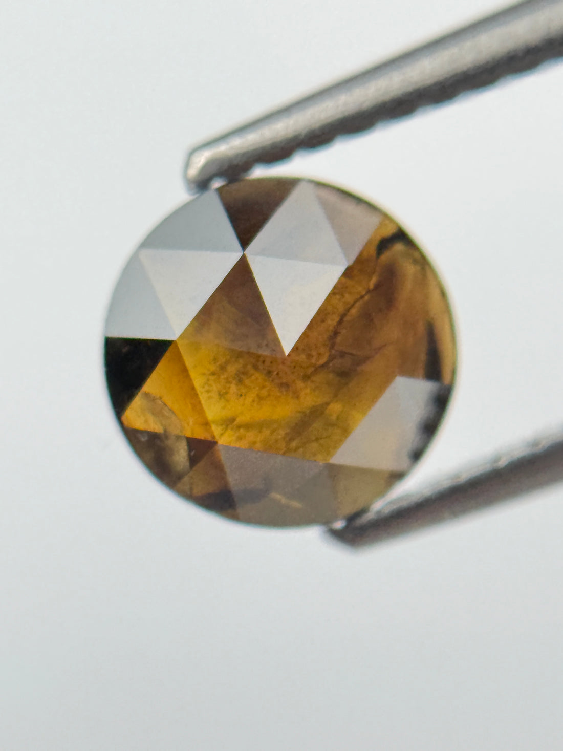 1.12 Ct Round Rose Cut Brown Natural Salt and Pepper Diamond