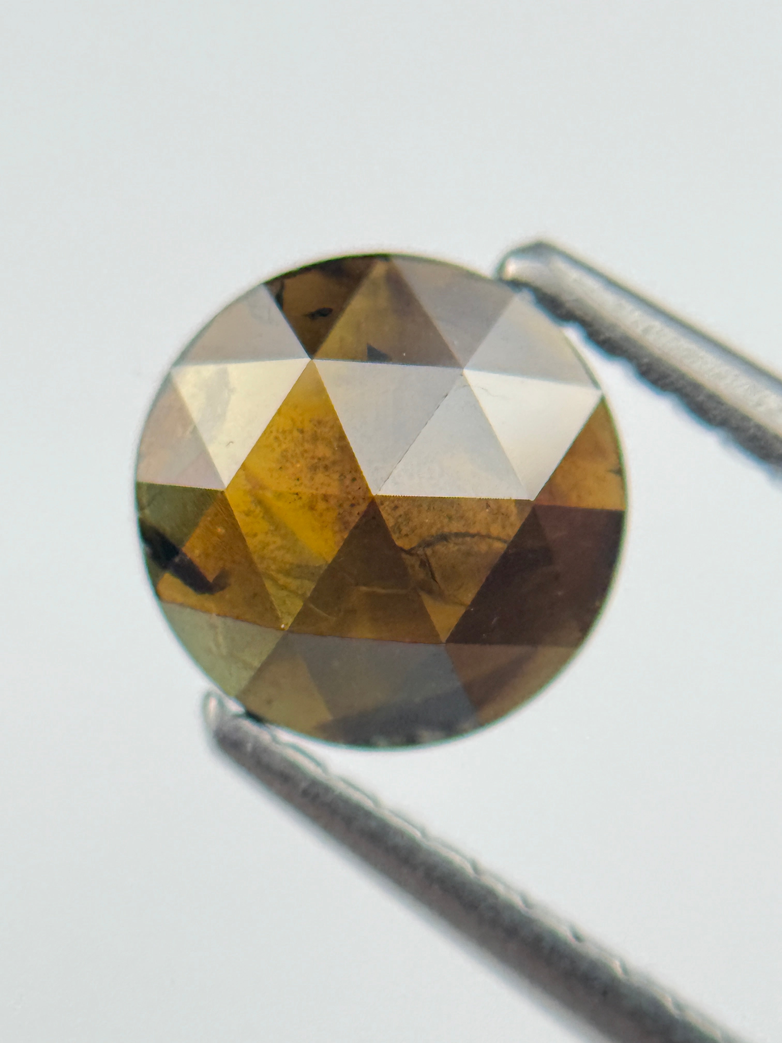 1.12 Ct Round Rose Cut Brown Natural Salt and Pepper Diamond