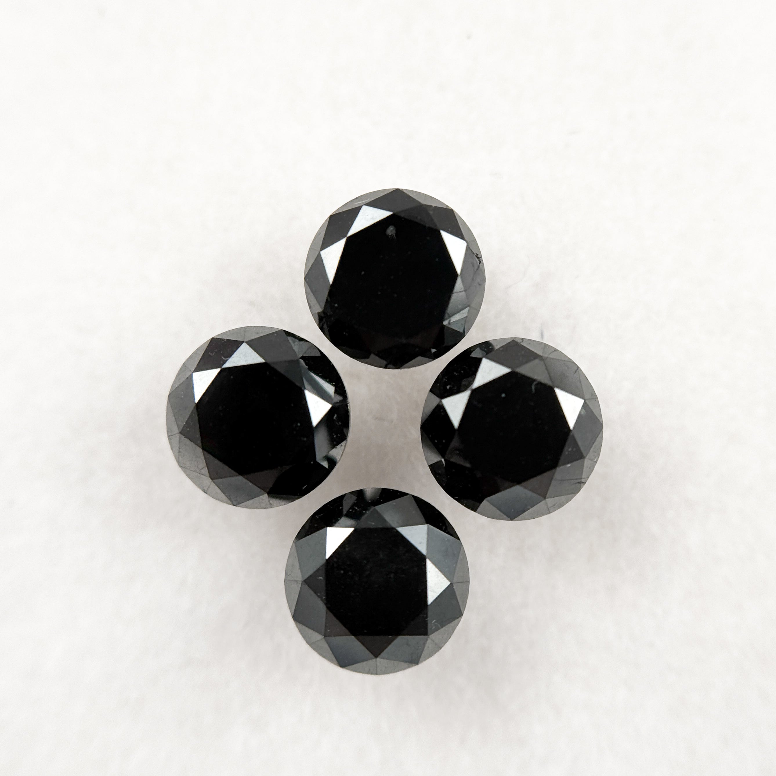5.5 MM Round Brilliant Cut Black Natural Galaxy Diamond