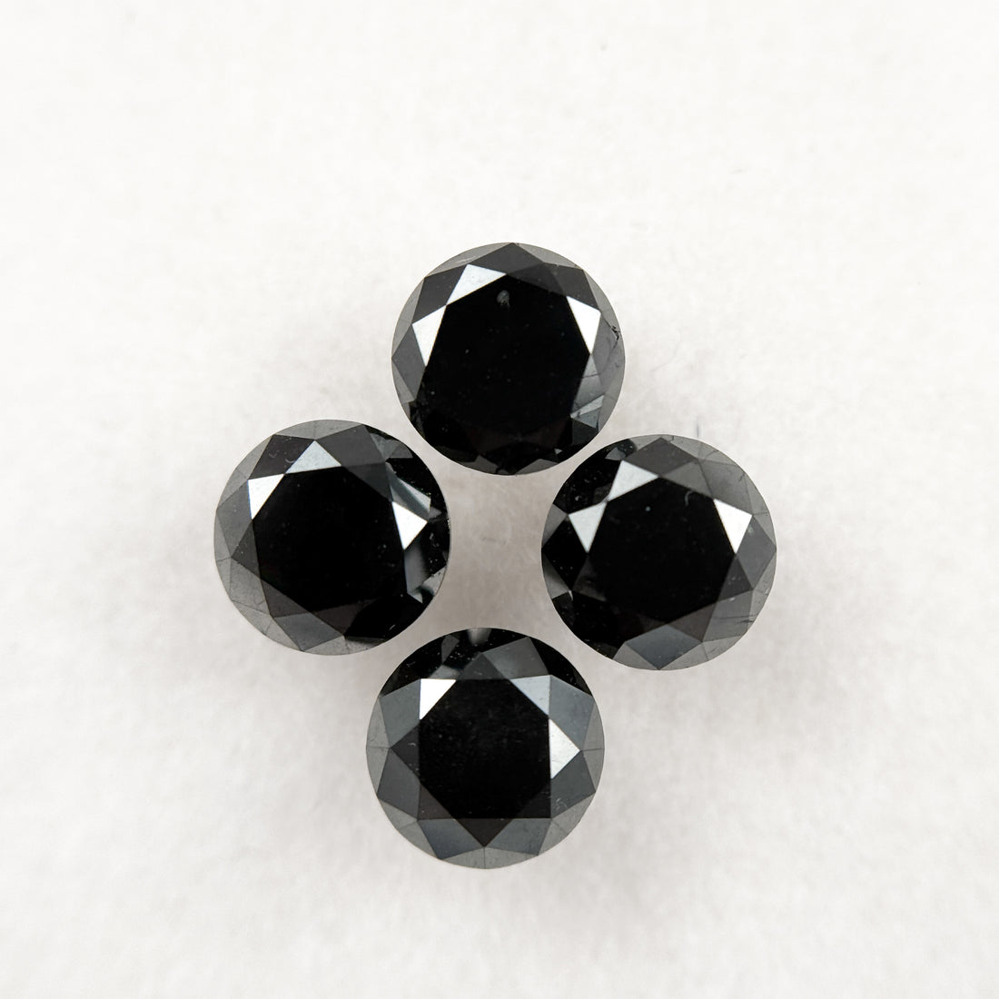 5.5 MM Round Brilliant Cut Black Natural Galaxy Diamond