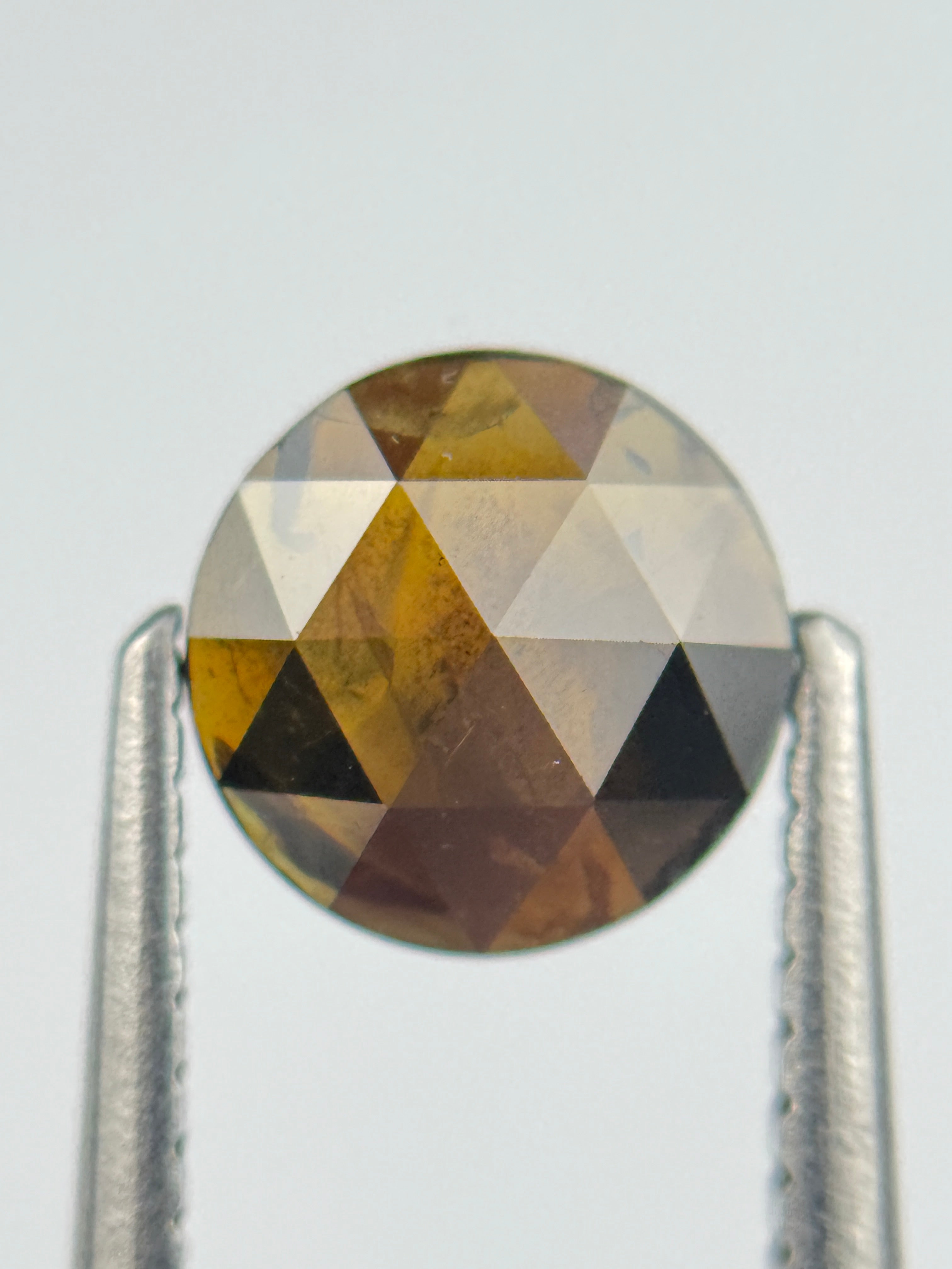 1.12 Ct Round Rose Cut Brown Natural Salt and Pepper Diamond