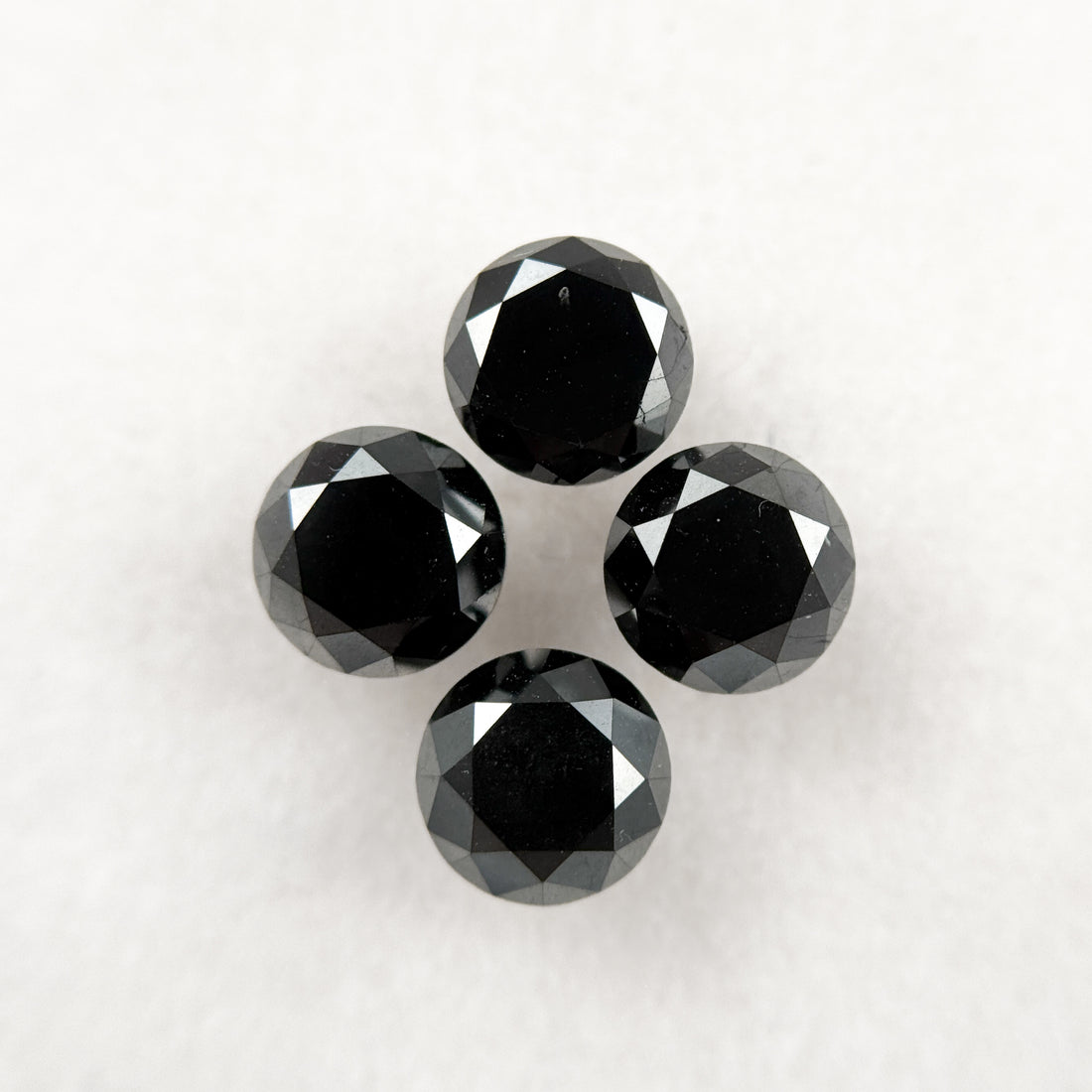 5.5 MM Round Brilliant Cut Black Natural Galaxy Diamond