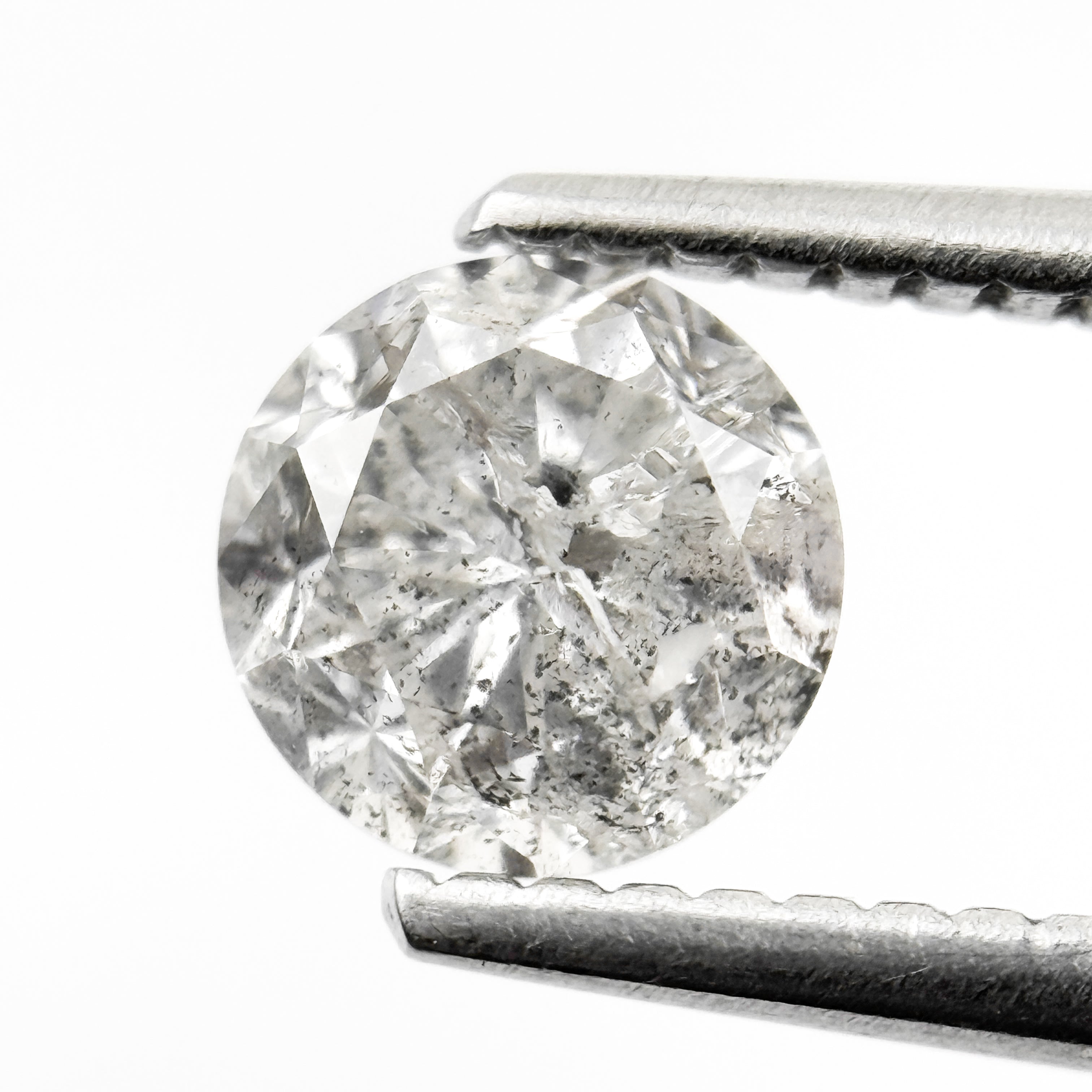 1.03 Ct Round Brilliant Cut Grey Natural Fancy Diamond