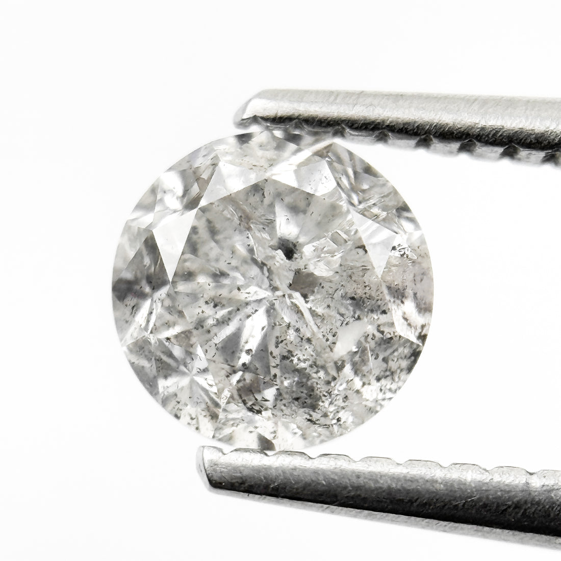 1.03 Ct Round Brilliant Cut Grey Natural Fancy Diamond