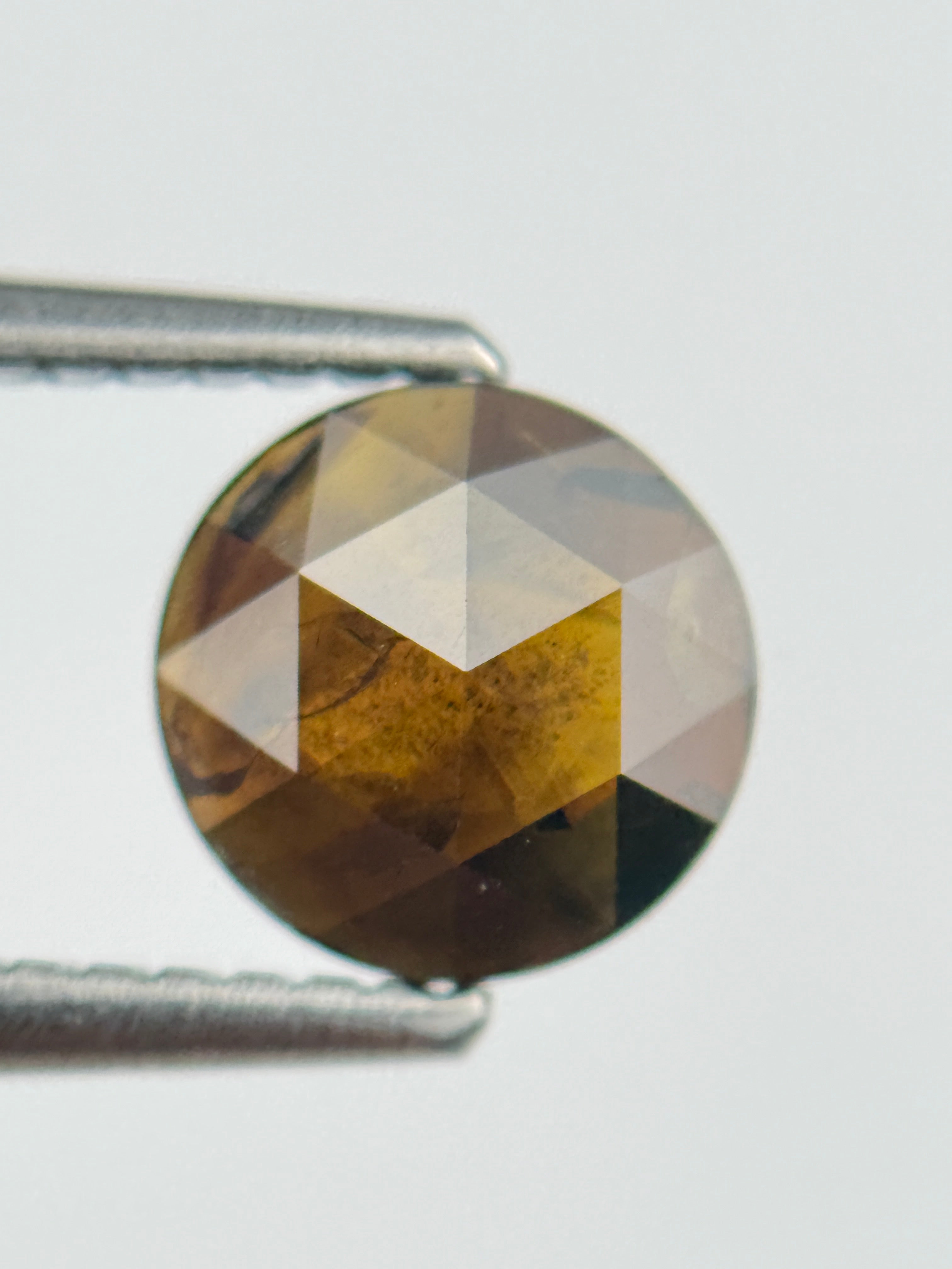 1.12 Ct Round Rose Cut Brown Natural Salt and Pepper Diamond