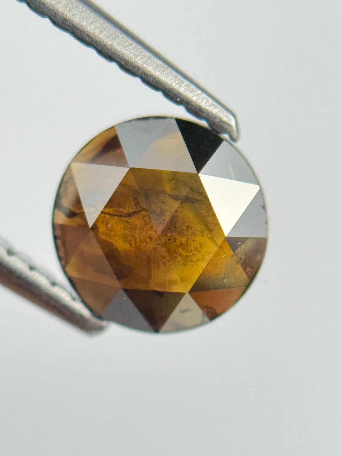 1.12 Ct Round Rose Cut Brown Natural Salt and Pepper Diamond