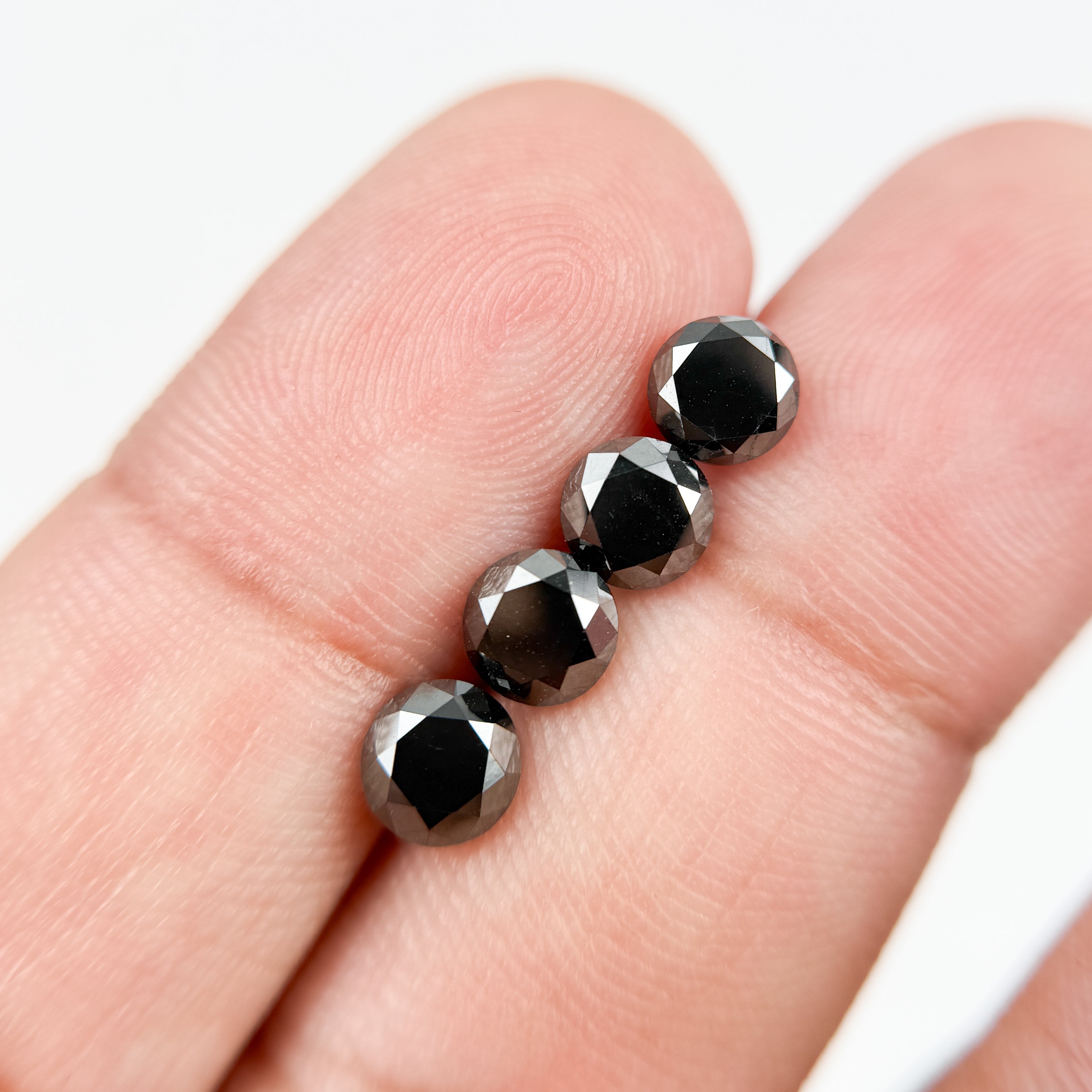 5.5 MM Round Brilliant Cut Black Natural Galaxy Diamond