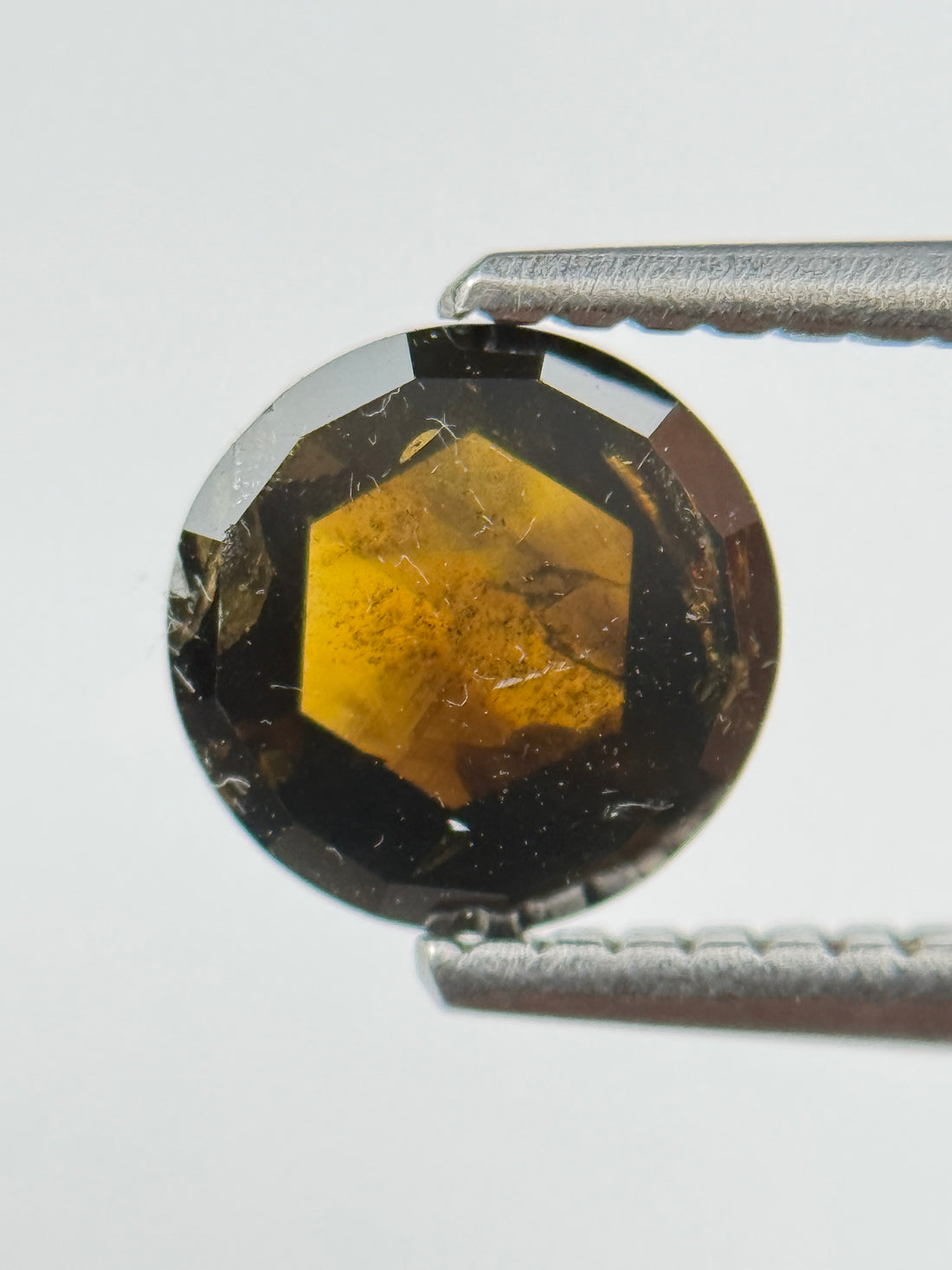 1.12 Ct Round Rose Cut Brown Natural Salt and Pepper Diamond