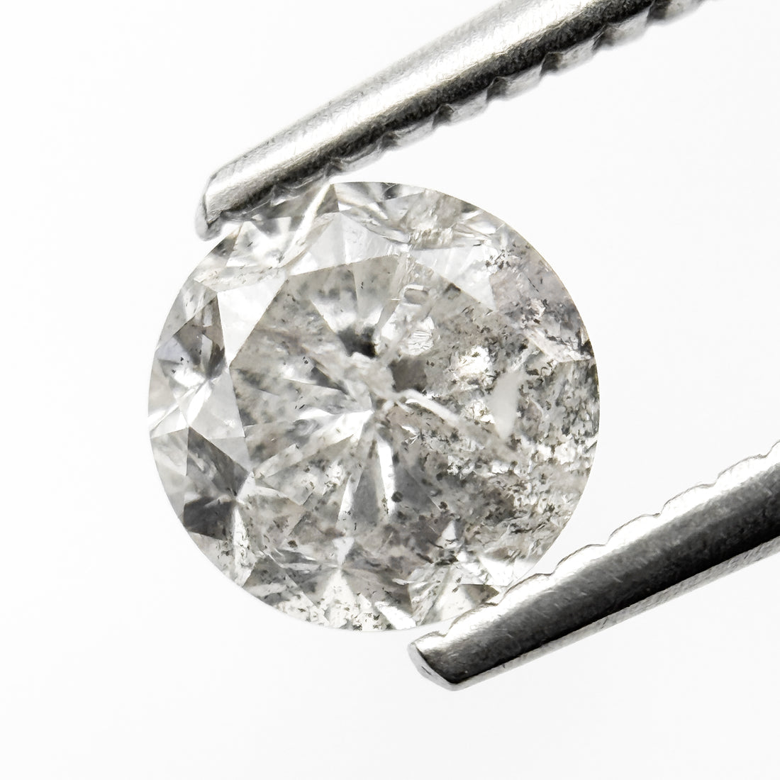 1.03 Ct Round Brilliant Cut Grey Natural Fancy Diamond