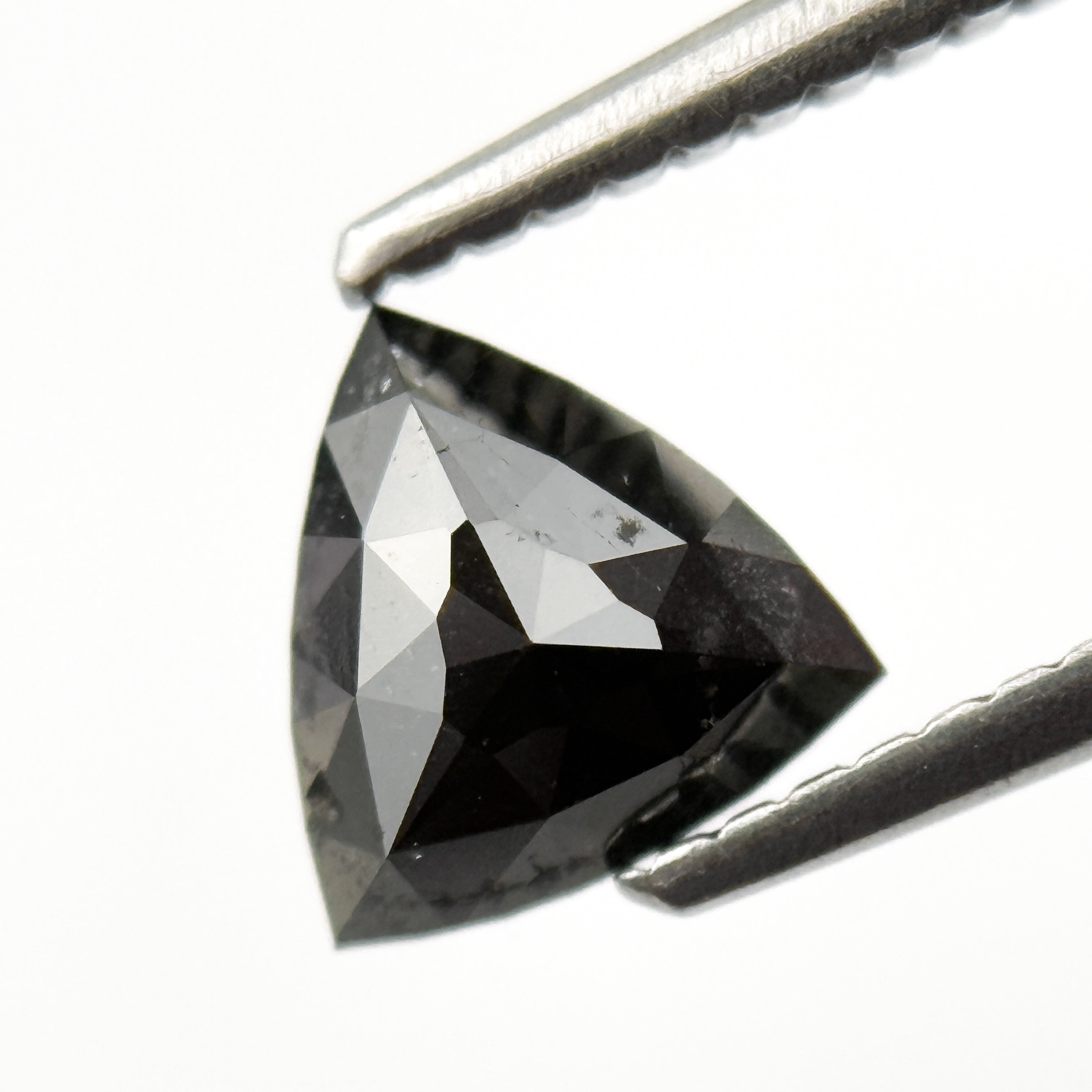 0.93 Ct trillion shape rose cut black AAA diamond loose