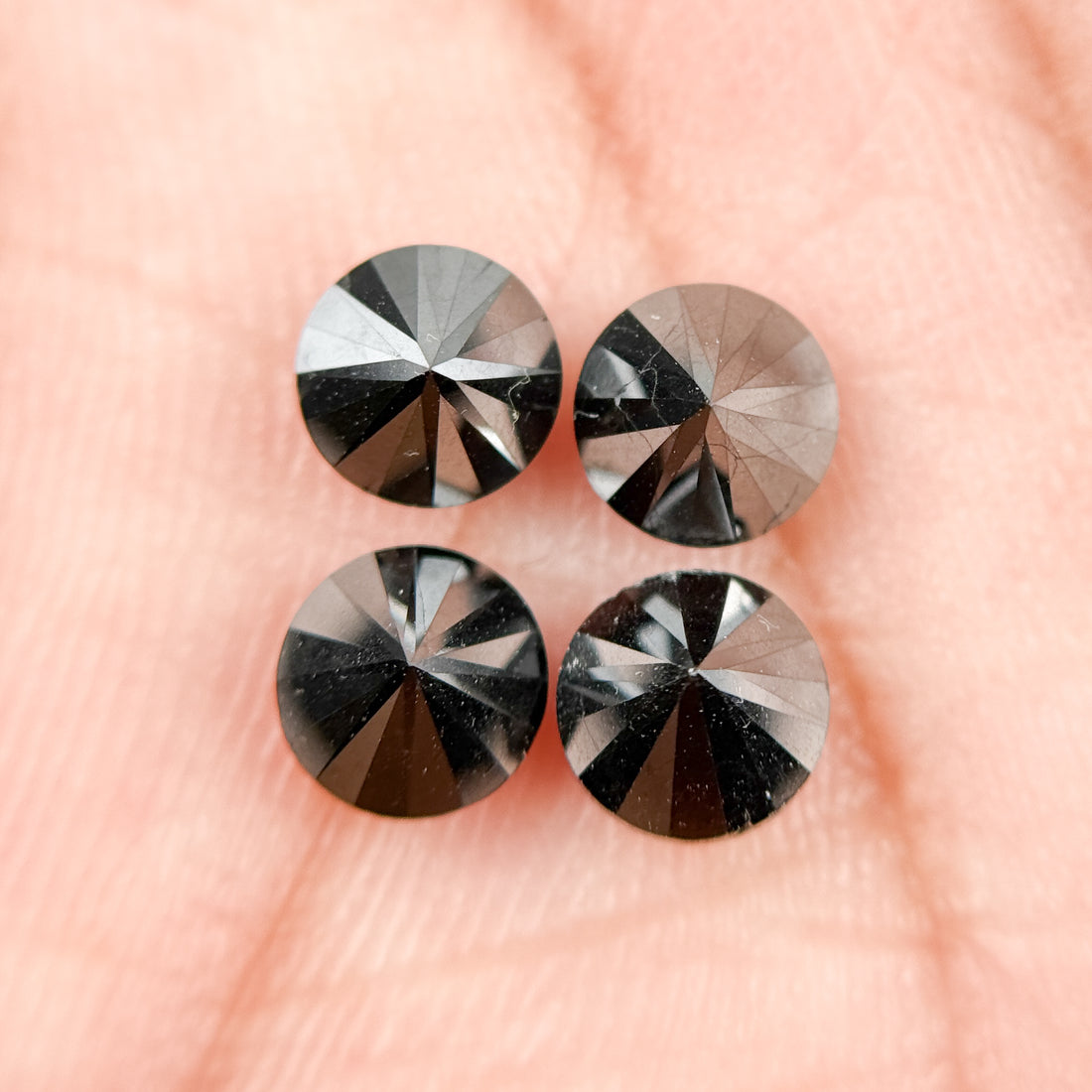 5.5 MM Round Brilliant Cut Black Natural Galaxy Diamond