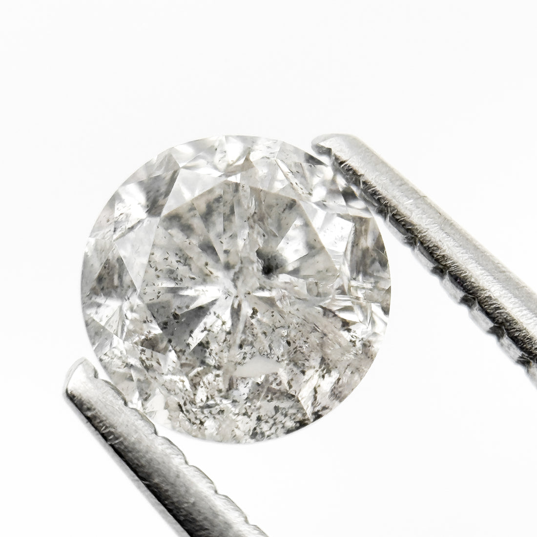1.03 Ct Round Brilliant Cut Grey Natural Fancy Diamond