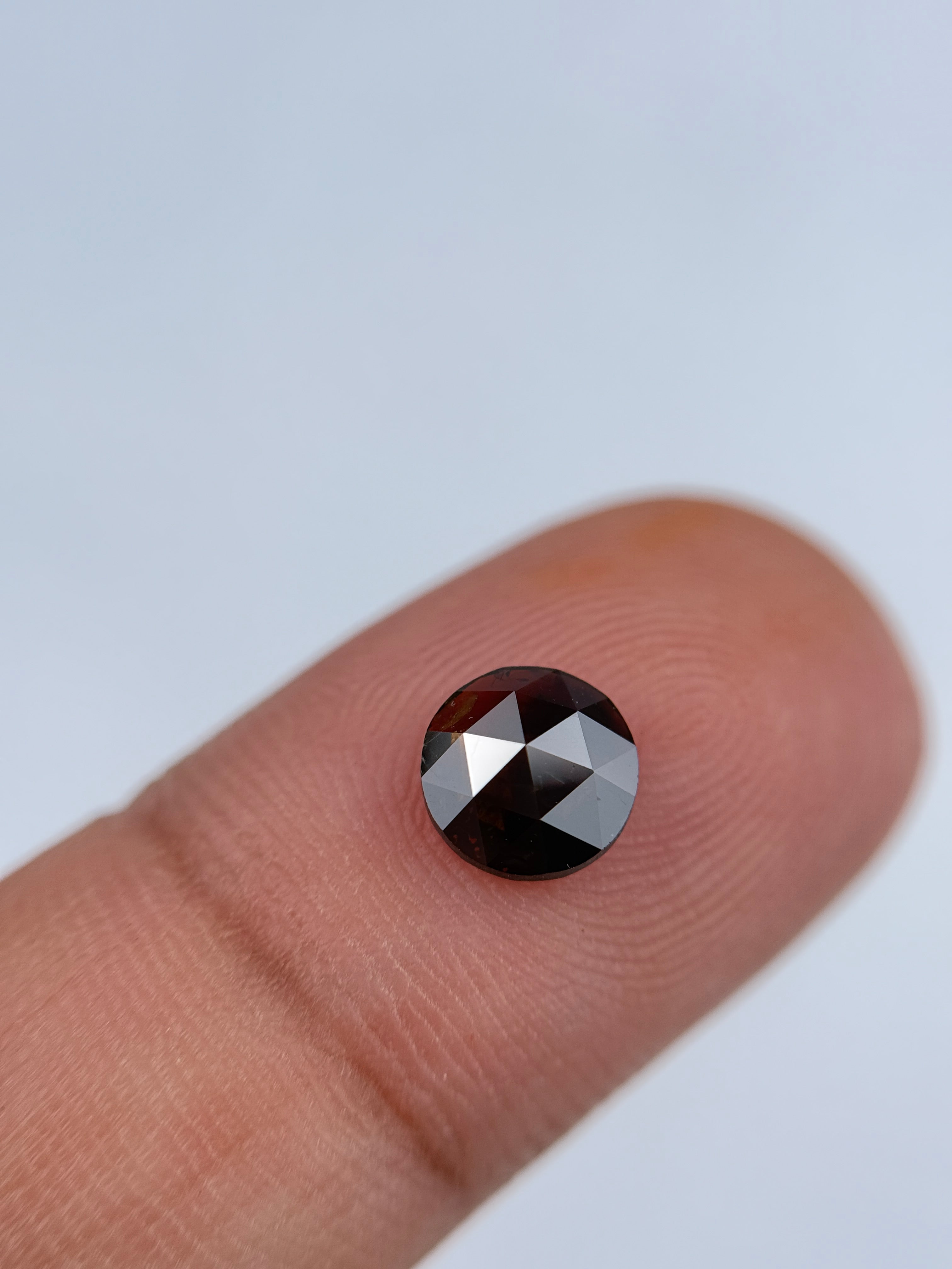 1.12 Ct Round Rose Cut Brown Natural Salt and Pepper Diamond