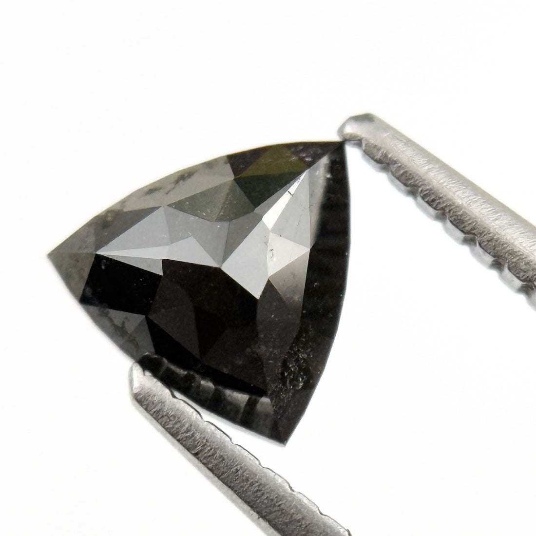 0.93 Ct trillion shape rose cut black AAA diamond loose