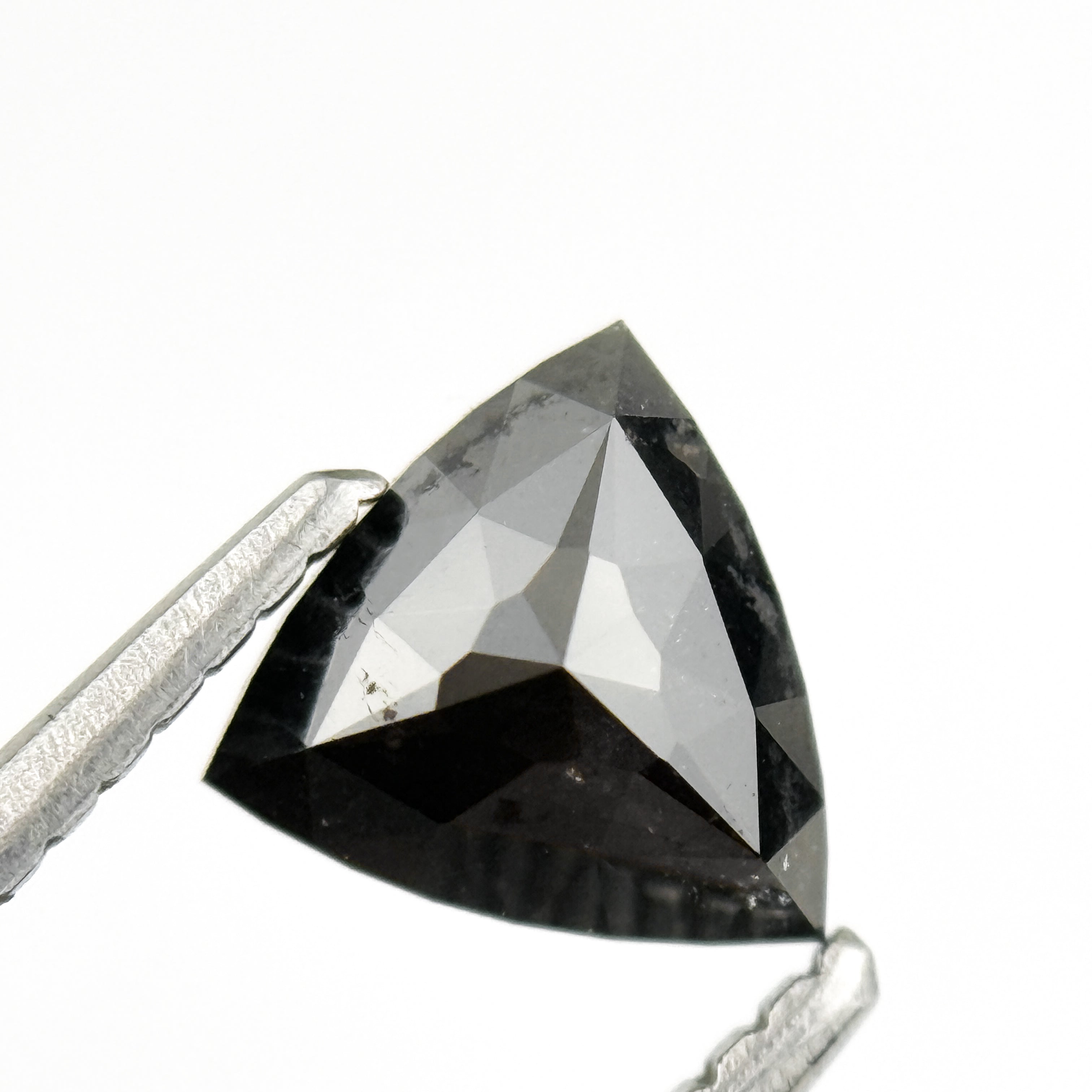 0.93 Ct trillion shape rose cut black AAA diamond loose