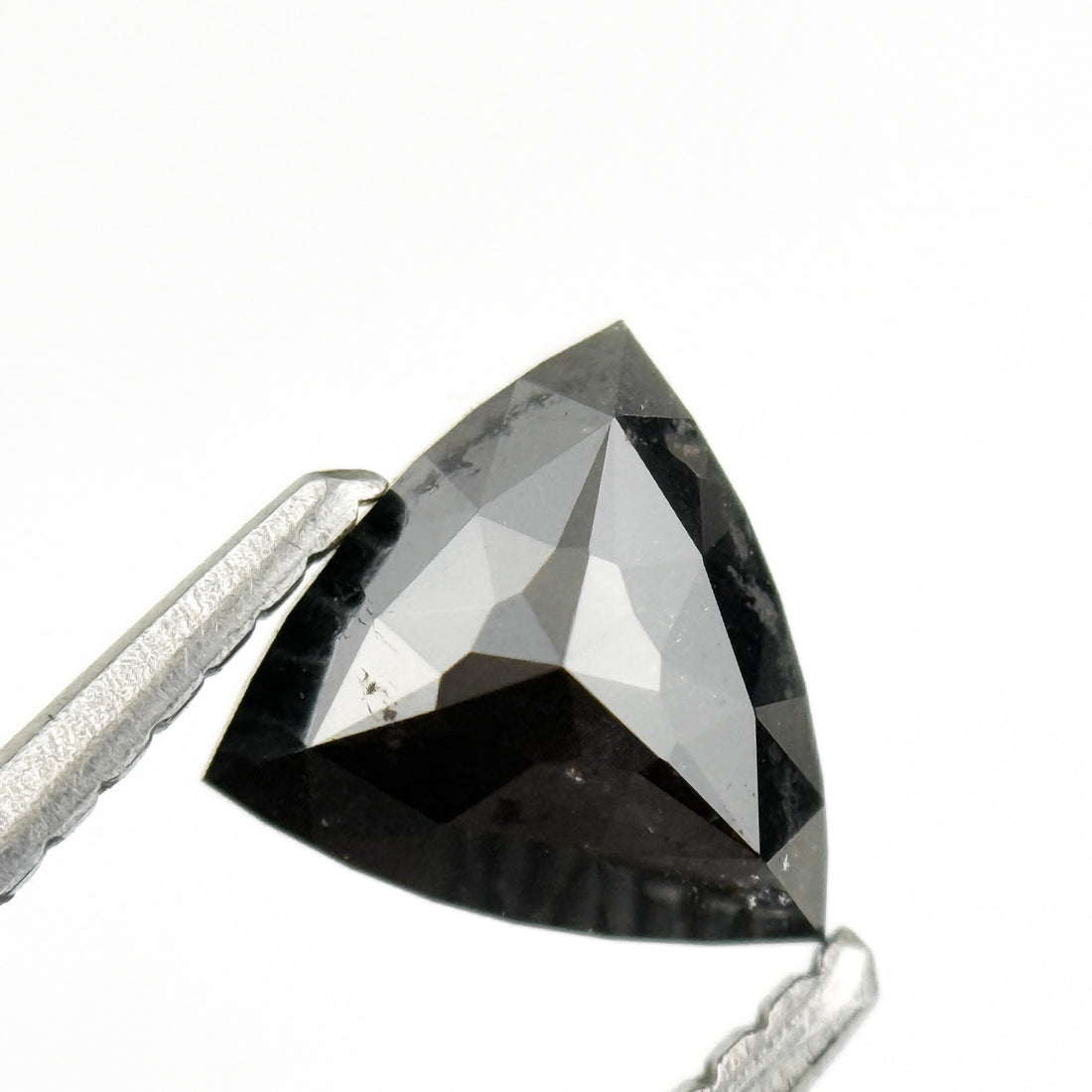 0.93 Ct trillion shape rose cut black AAA diamond loose