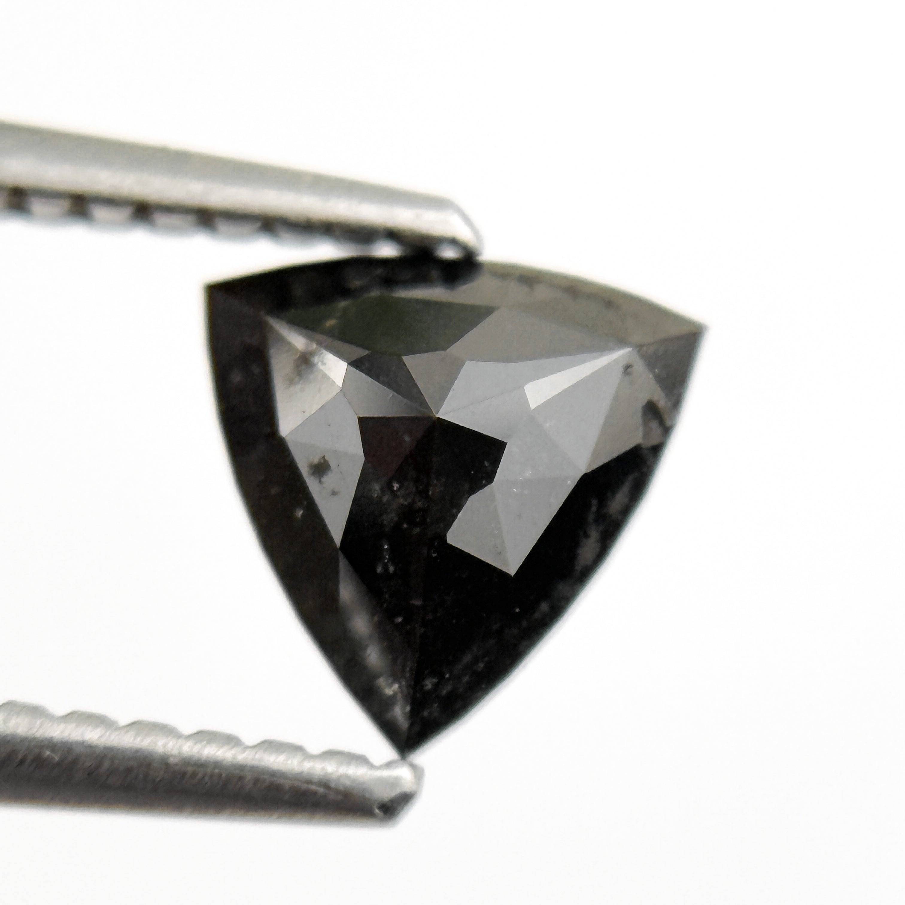 0.93 Ct trillion shape rose cut black AAA diamond loose