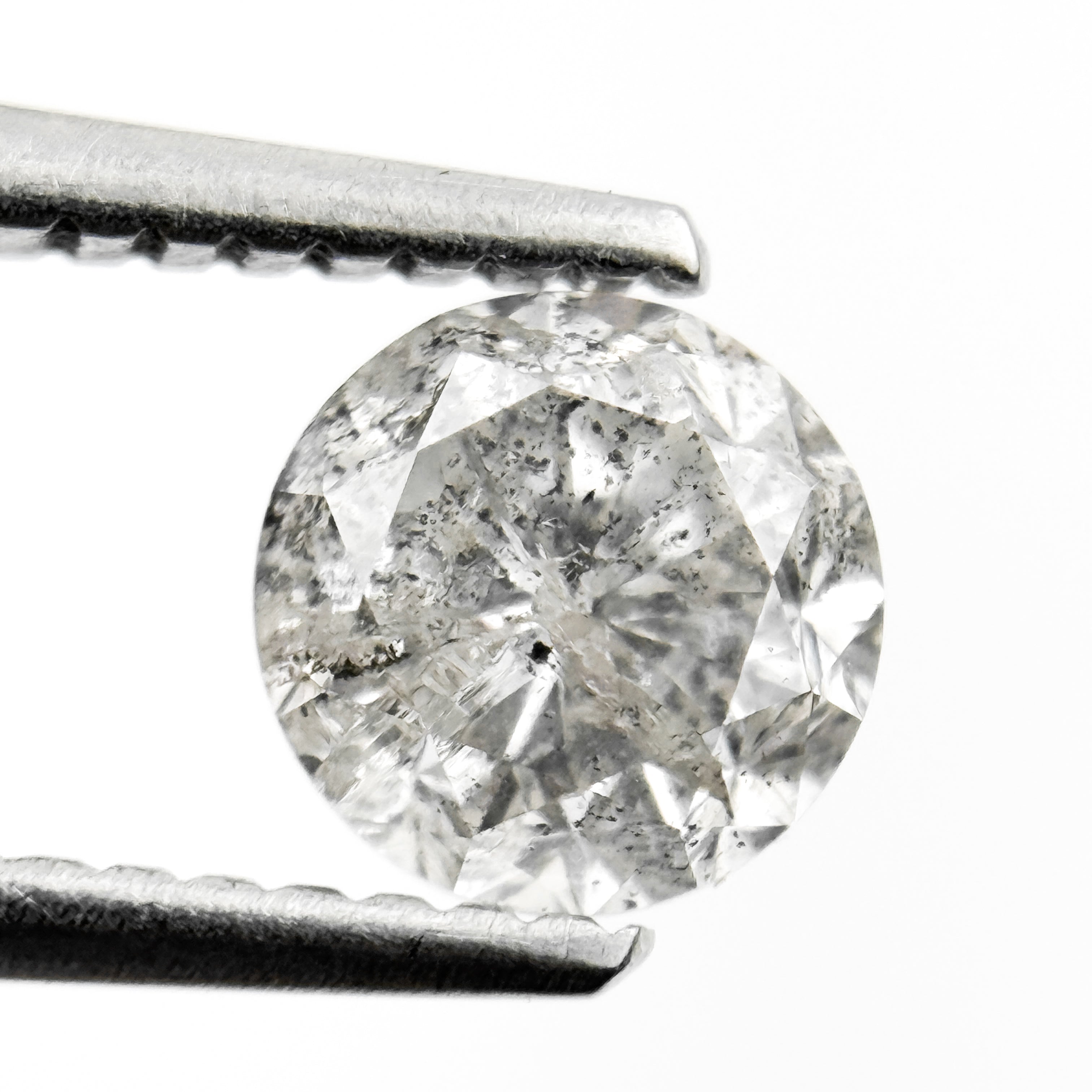 1.03 Ct Round Brilliant Cut Grey Natural Fancy Diamond