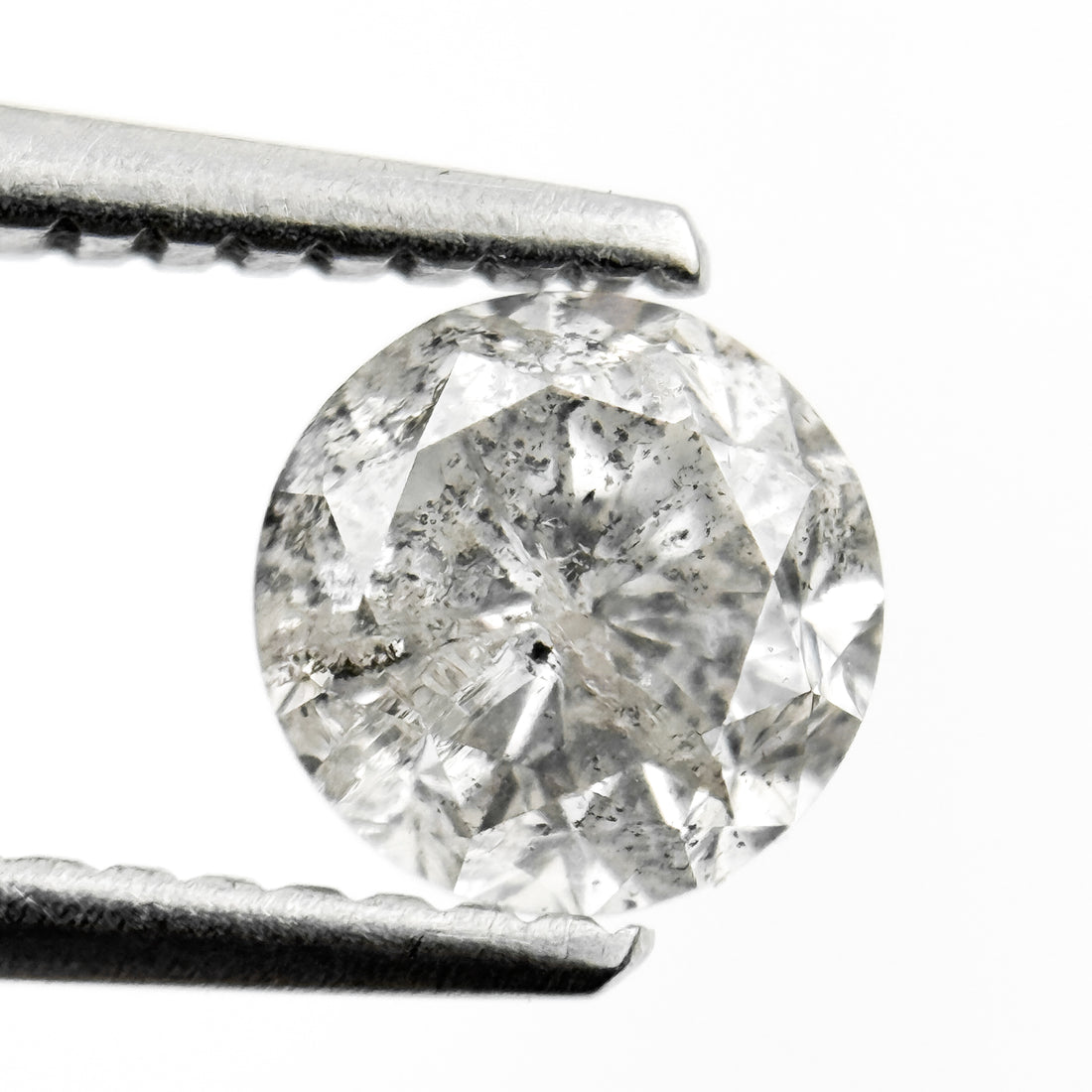 1.03 Ct Round Brilliant Cut Grey Natural Fancy Diamond