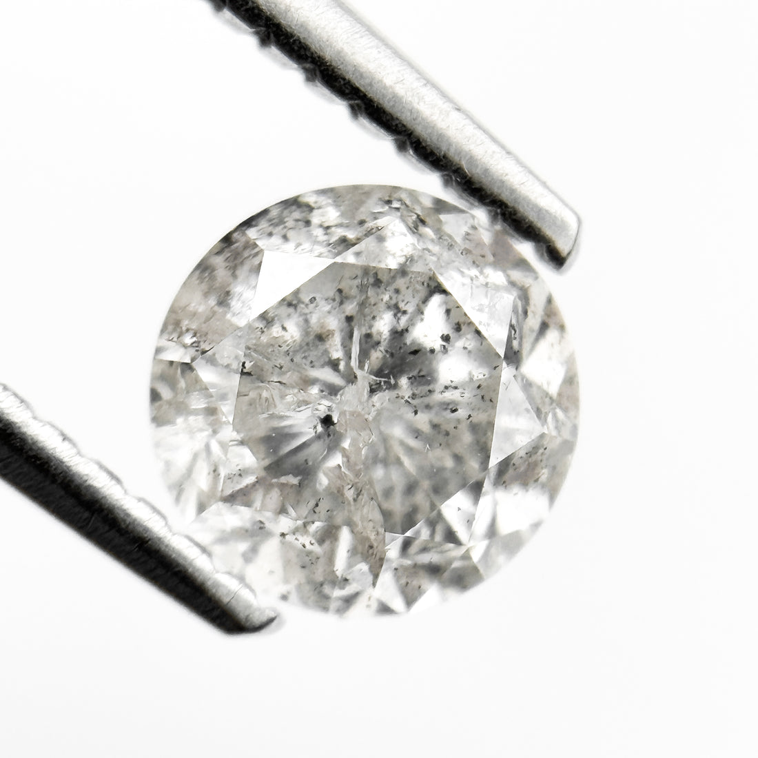 1.03 Ct Round Brilliant Cut Grey Natural Fancy Diamond