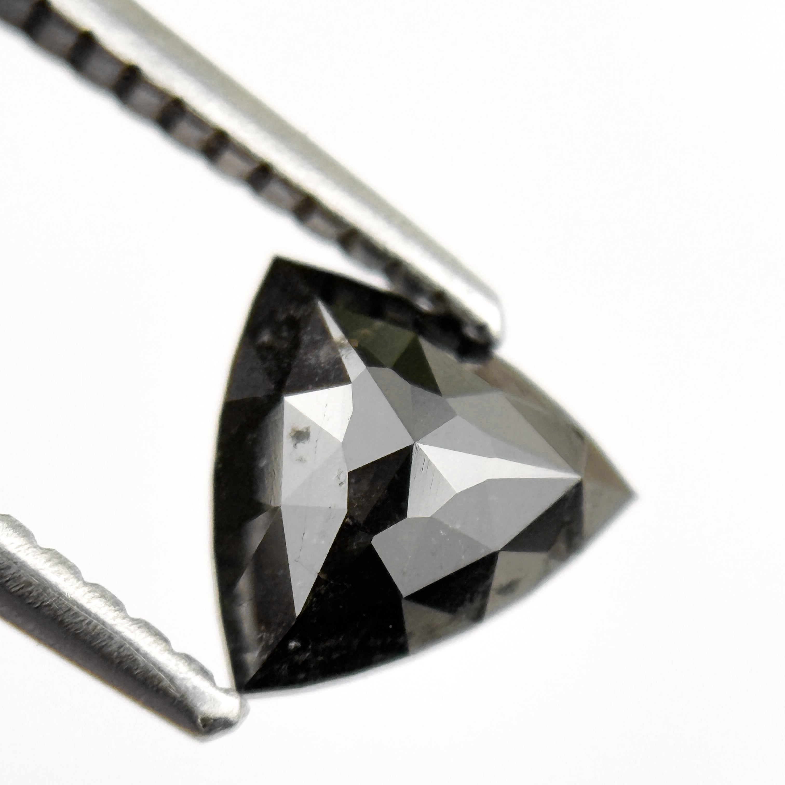 0.93 Ct trillion shape rose cut black AAA diamond loose