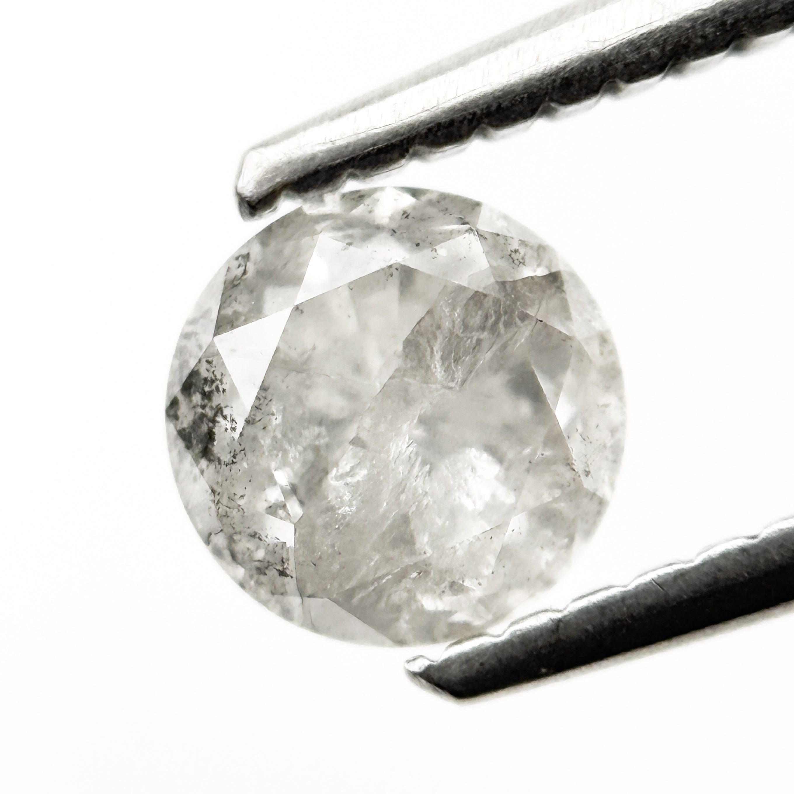 0.81 Ct Round Brilliant Cut Grey Natural Fancy Diamond