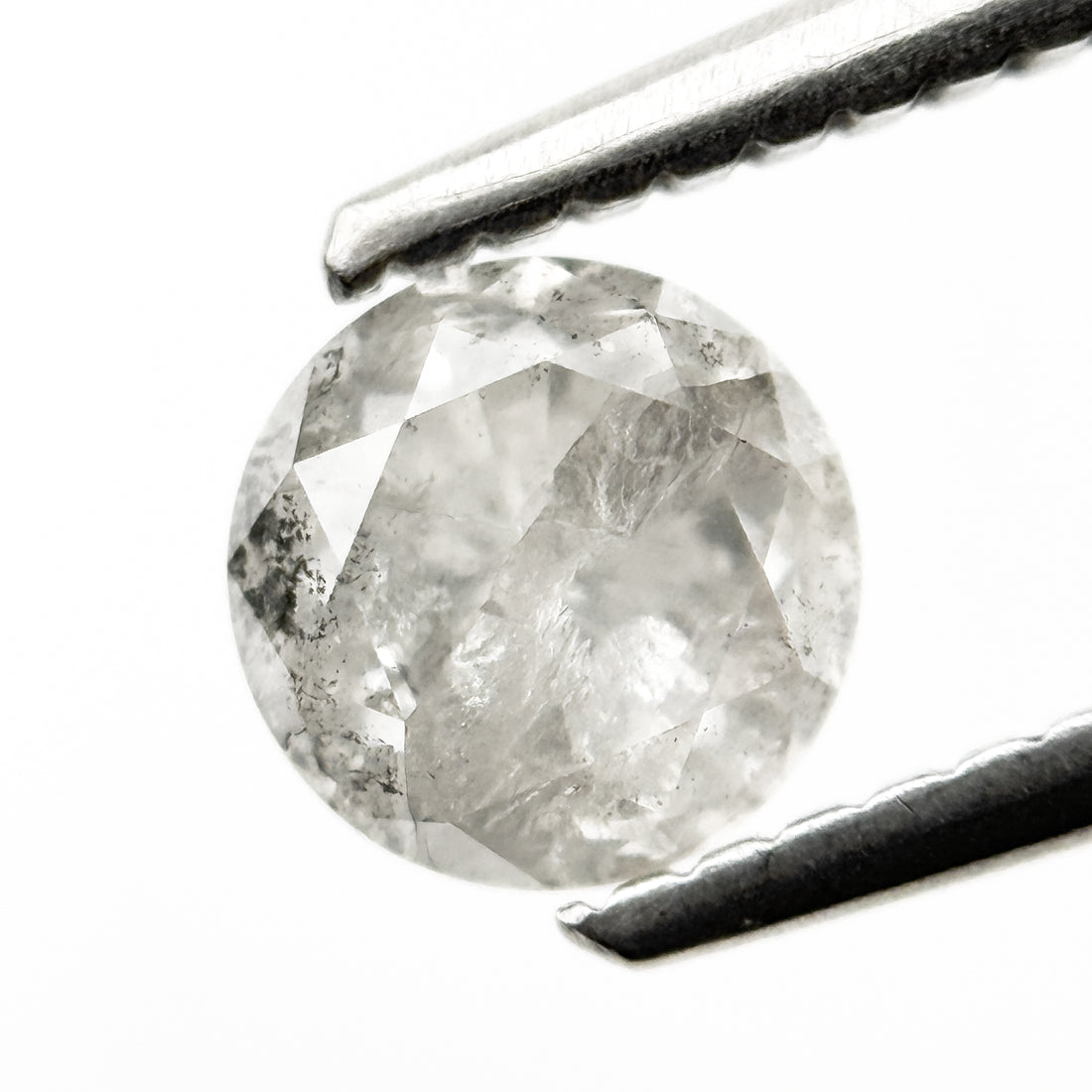 0.81 Ct Round Brilliant Cut Grey Natural Fancy Diamond