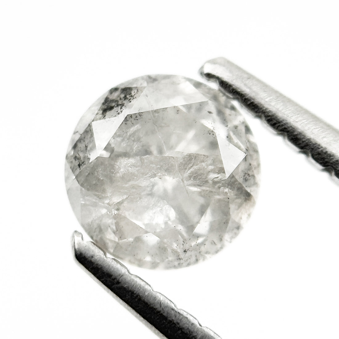 0.81 Ct Round Brilliant Cut Grey Natural Fancy Diamond