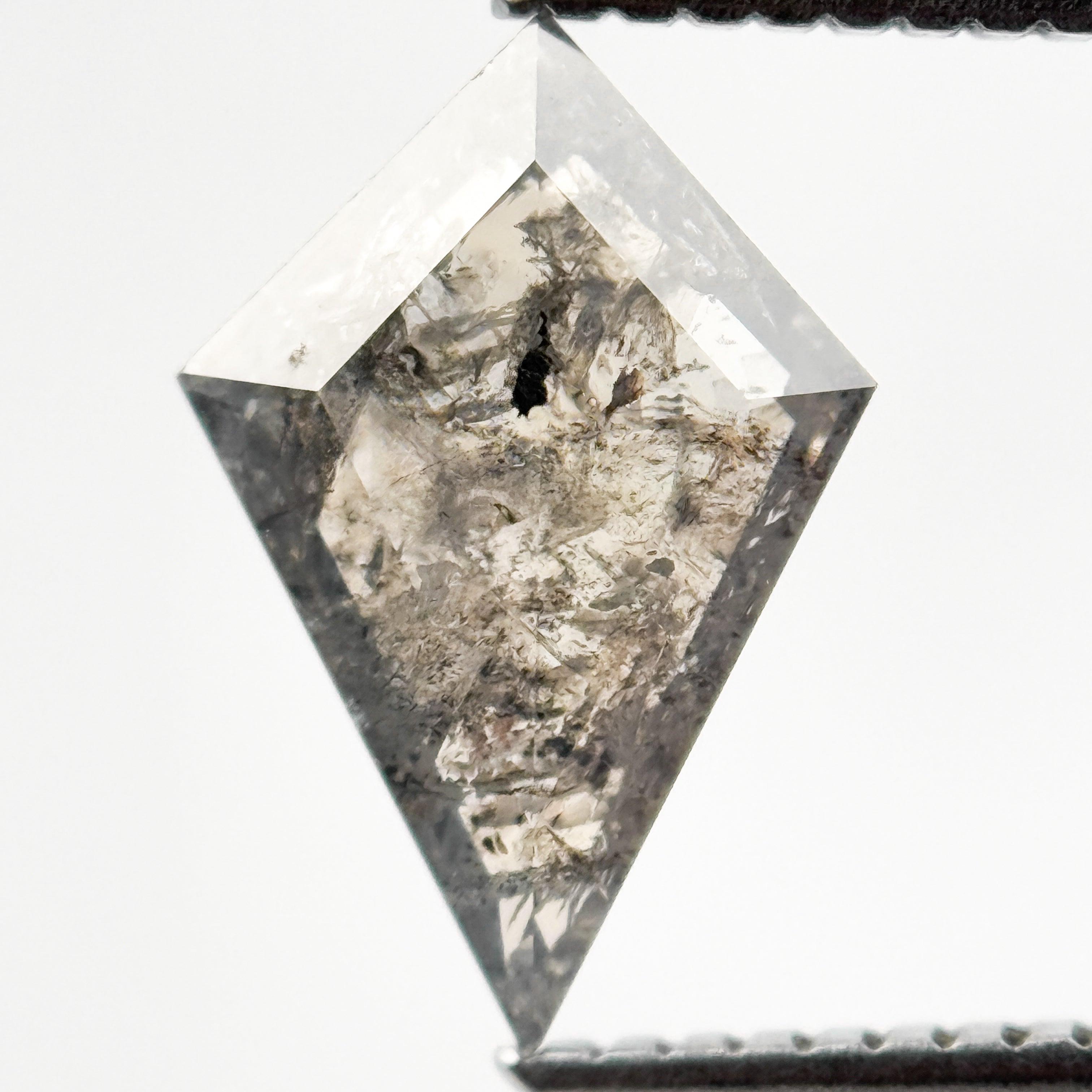 1.33 Ct Kite Rose Cut Brown Natural Galaxy Salt and Pepper Diamond