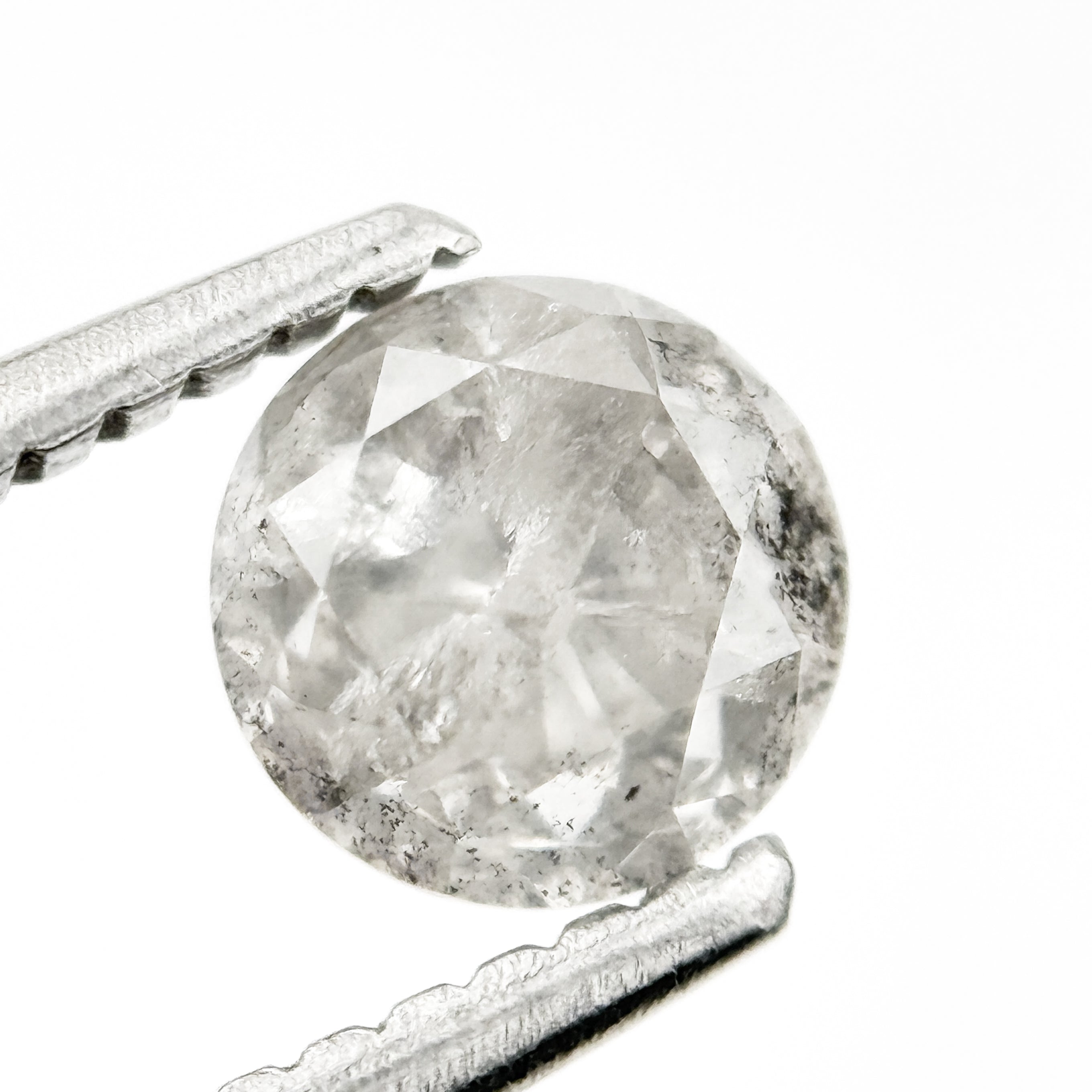 0.81 Ct Round Brilliant Cut Grey Natural Fancy Diamond
