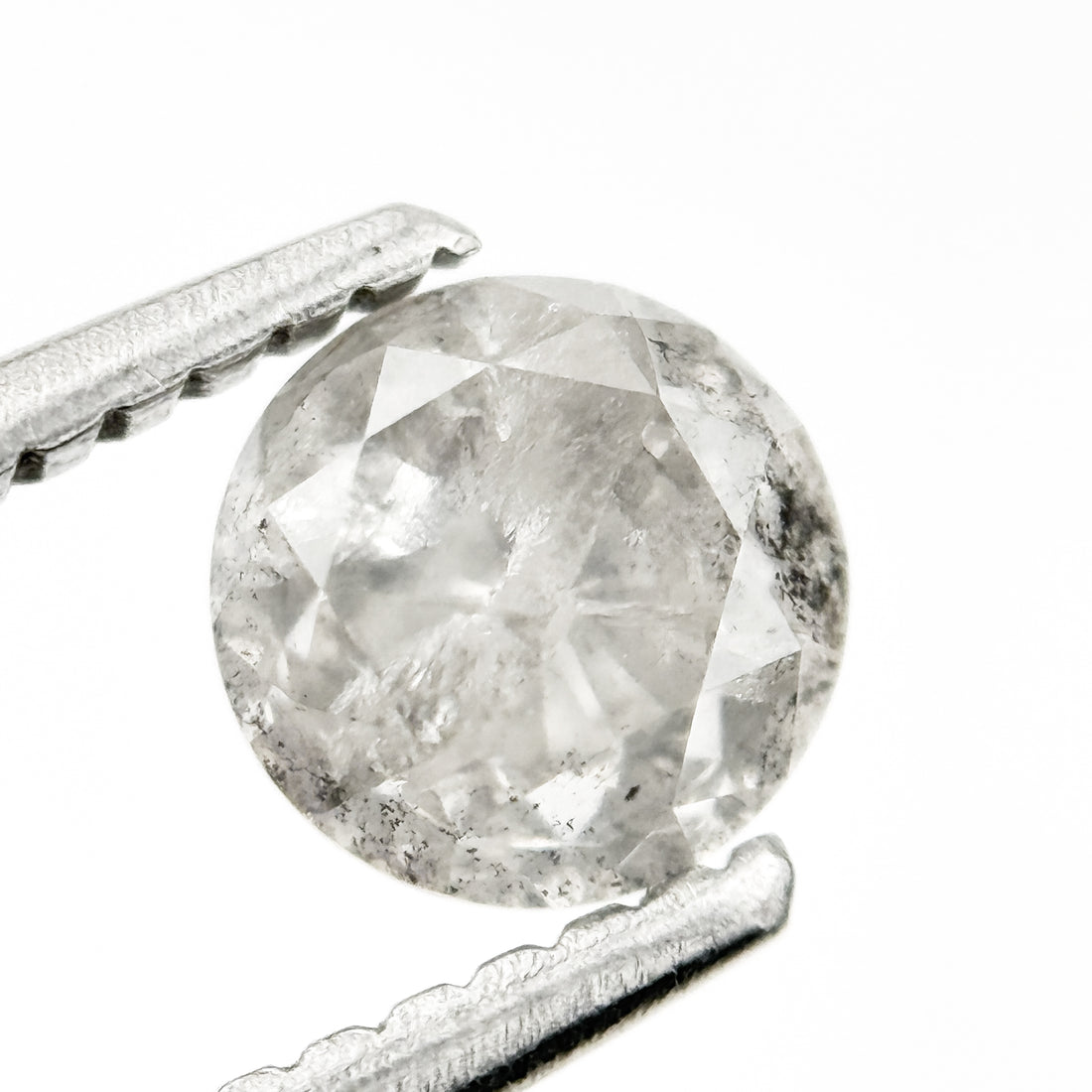 0.81 Ct Round Brilliant Cut Grey Natural Fancy Diamond