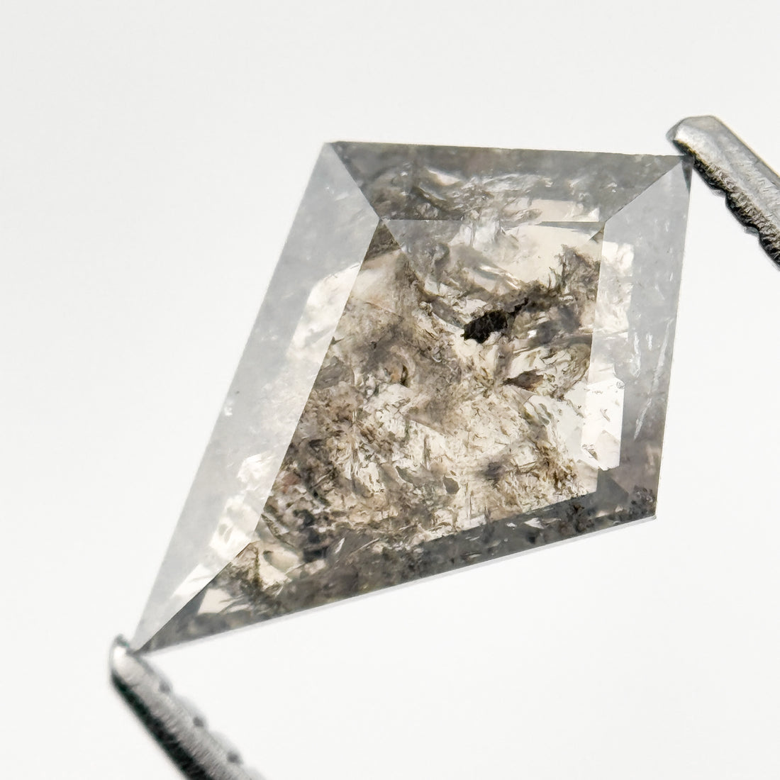1.33 Ct Kite Rose Cut Brown Natural Galaxy Salt and Pepper Diamond
