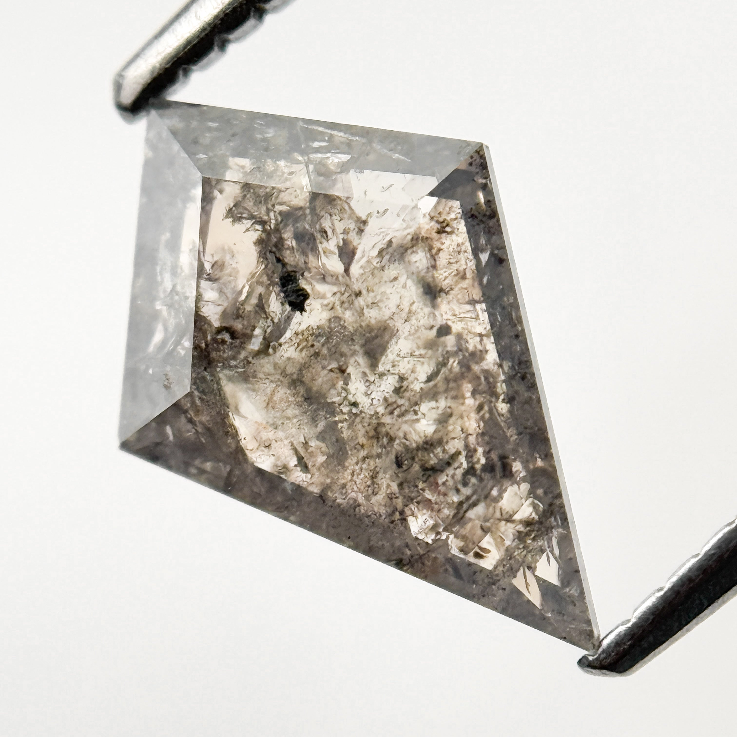 1.33 Ct Kite Rose Cut Brown Natural Galaxy Salt and Pepper Diamond